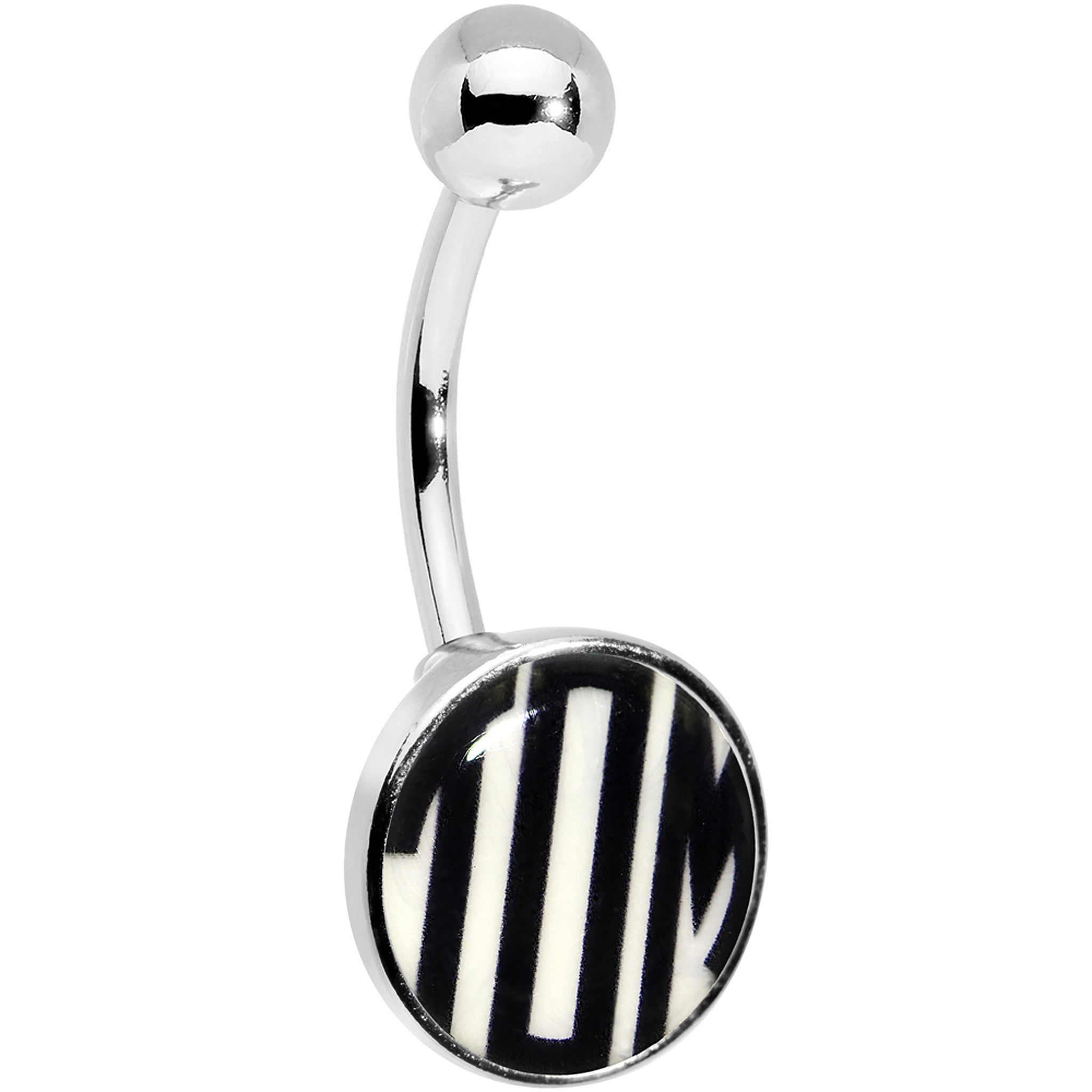 Custom Glow in the Dark Logo Personalized Initial Stainless Steel Belly Ring perfect for sensitive skin