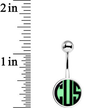Custom Glow in the Dark Logo Personalized Initial Stainless Steel Belly Ring custom design option