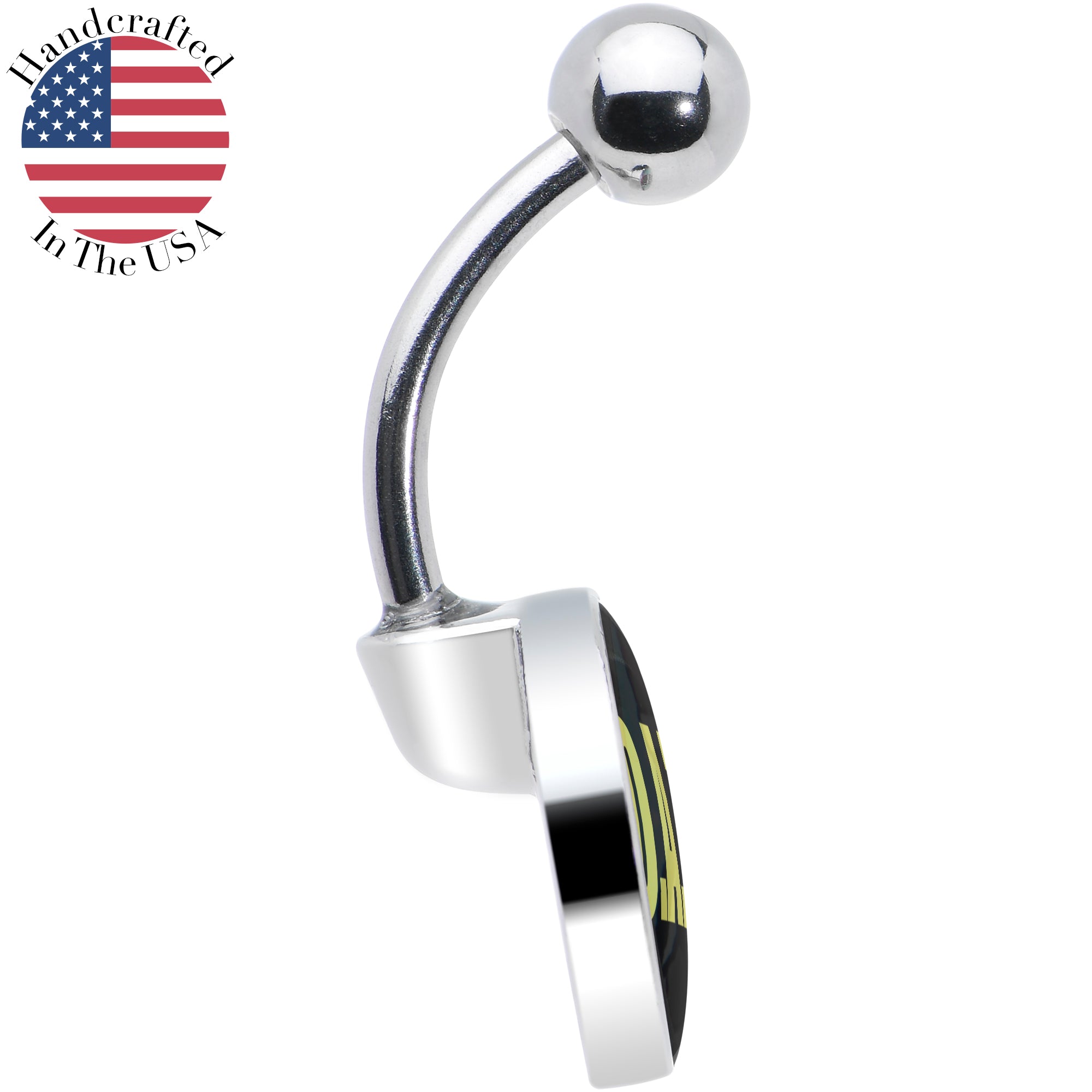 G.O.A.T. Stainless Steel Belly Ring custom design option