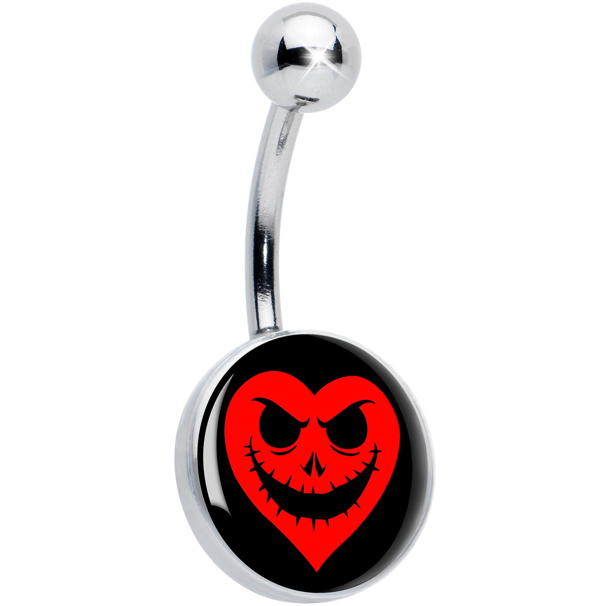 Valentine Jack O Heart Hypoallergenic Stainless Steel Belly Ring