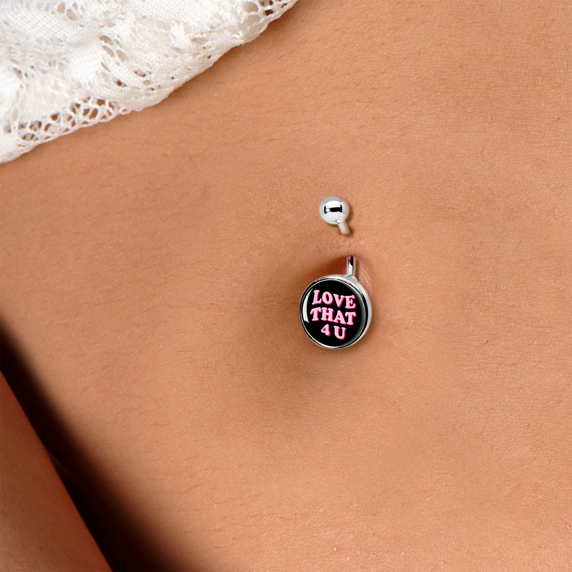 Love That 4 You Stainless Steel Belly Ring stylish jewelry