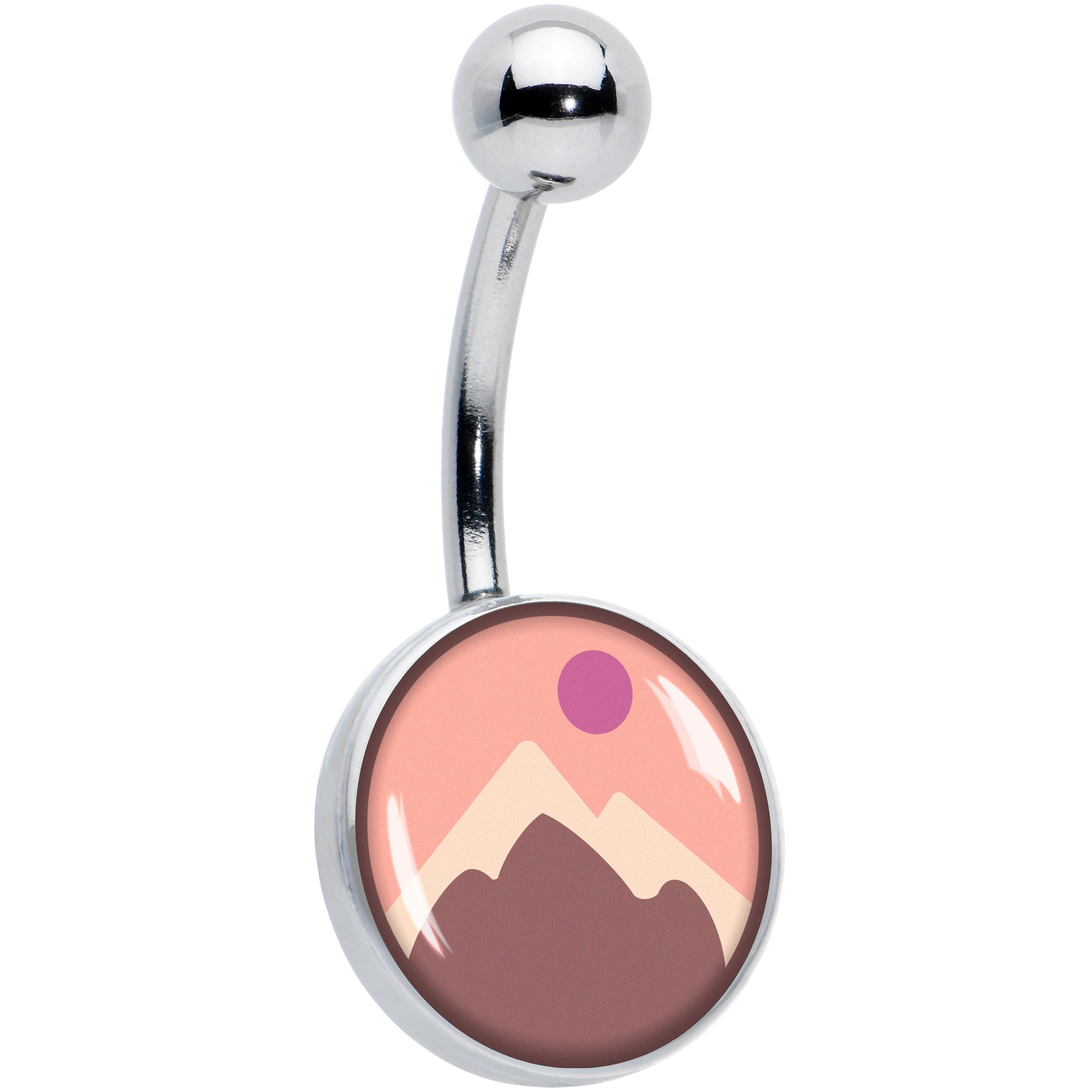 Mountain Sunrise Hypoallergenic Stainless Steel Belly Ring