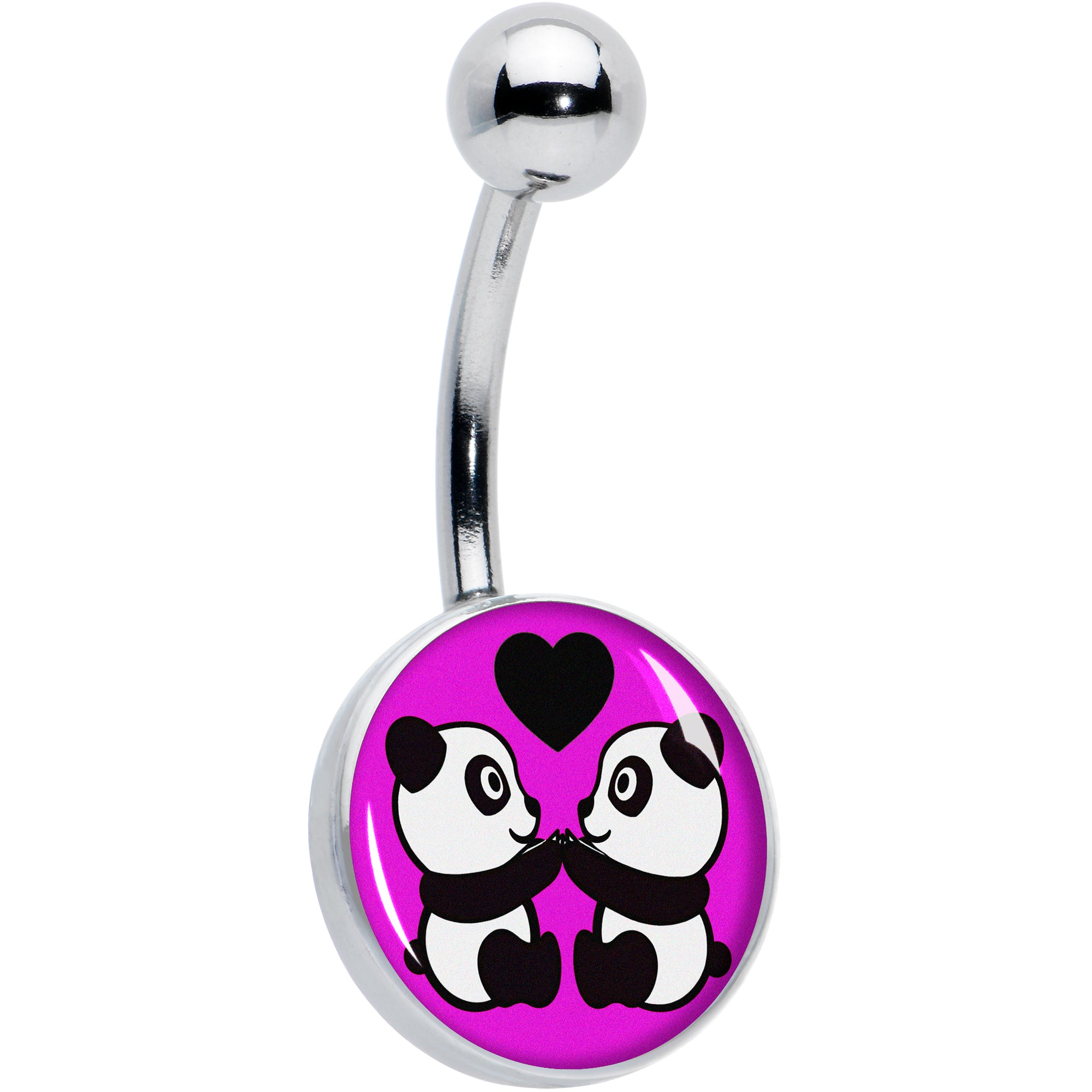 Panda Love Hypoallergenic Stainless Steel Belly Ring