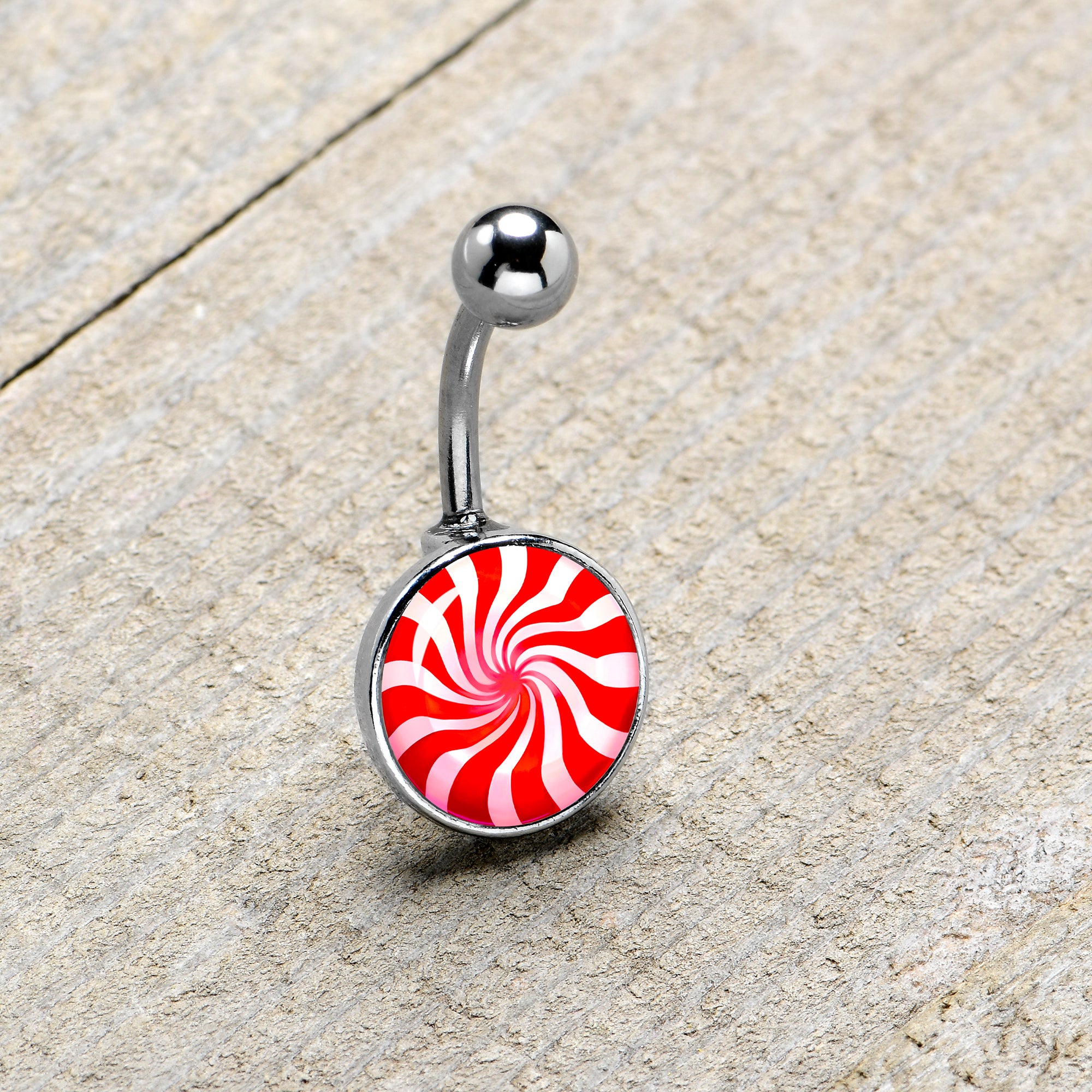 Holiday Peppermint Candy Belly Ring