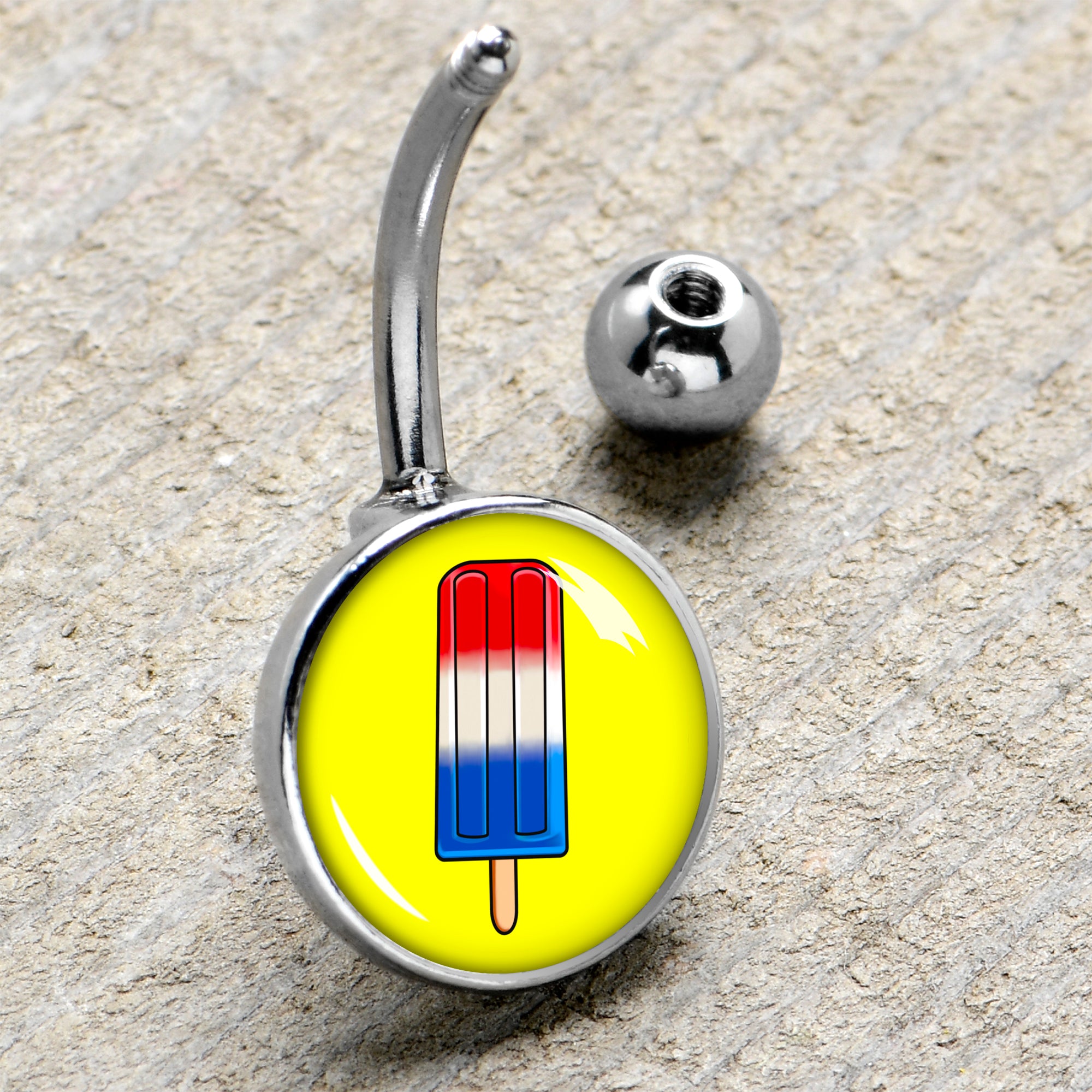 Popsicle Treat Stainless Steel Belly Ring handmade design