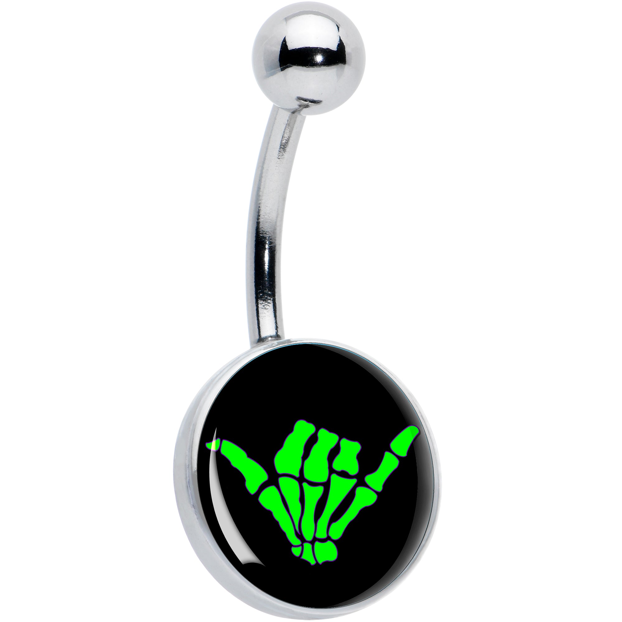 Shaka Hand Hypoallergenic Stainless Steel Belly Ring