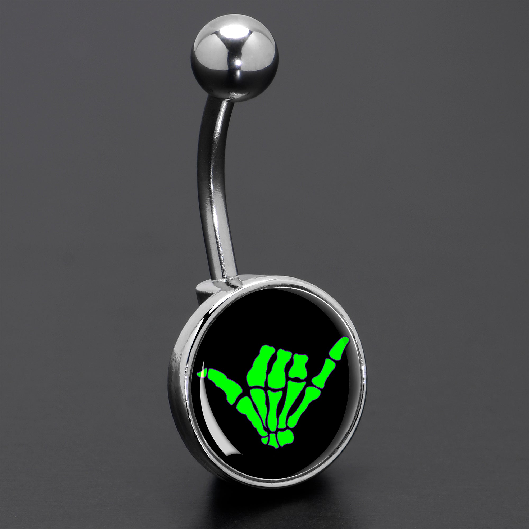 Shaka Hand Belly Ring by Onyx O