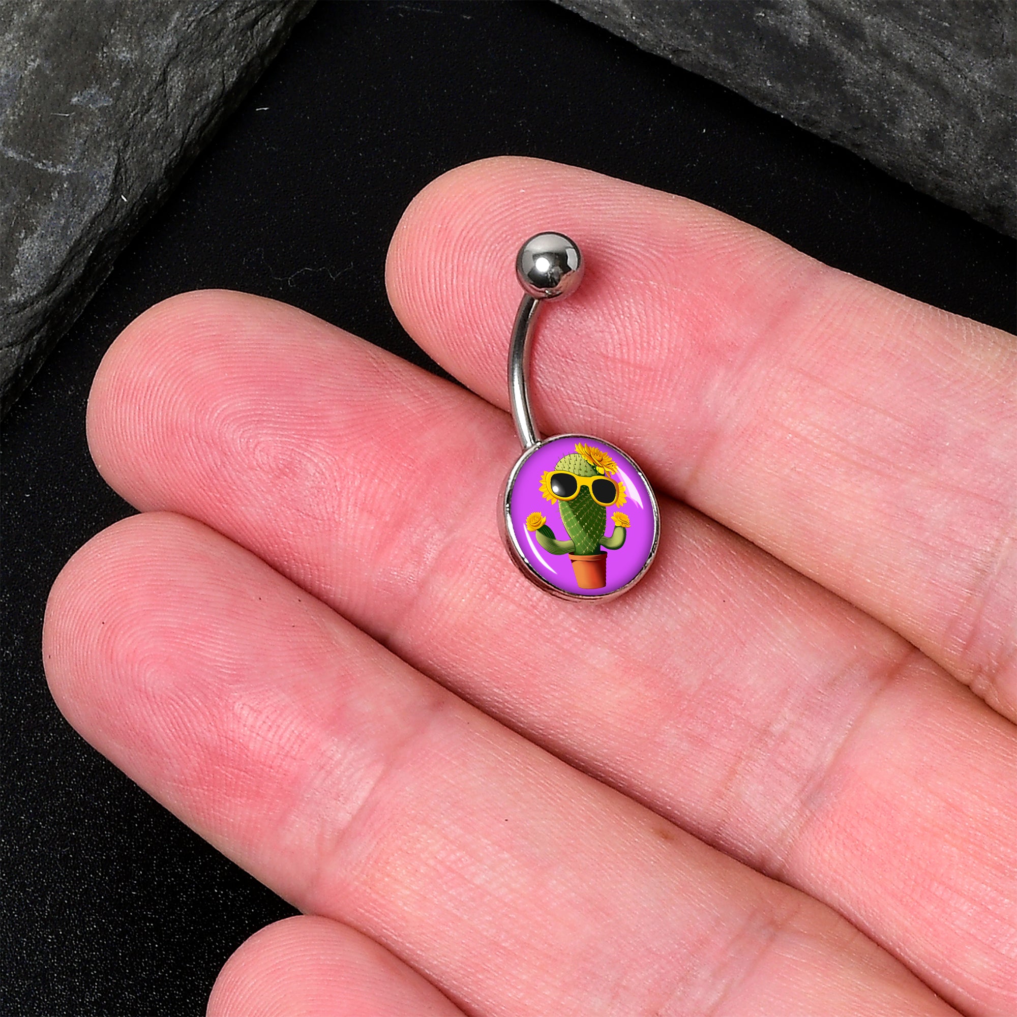 Sunflower Cactus Stainless Steel Belly Ring lightweight comfortable