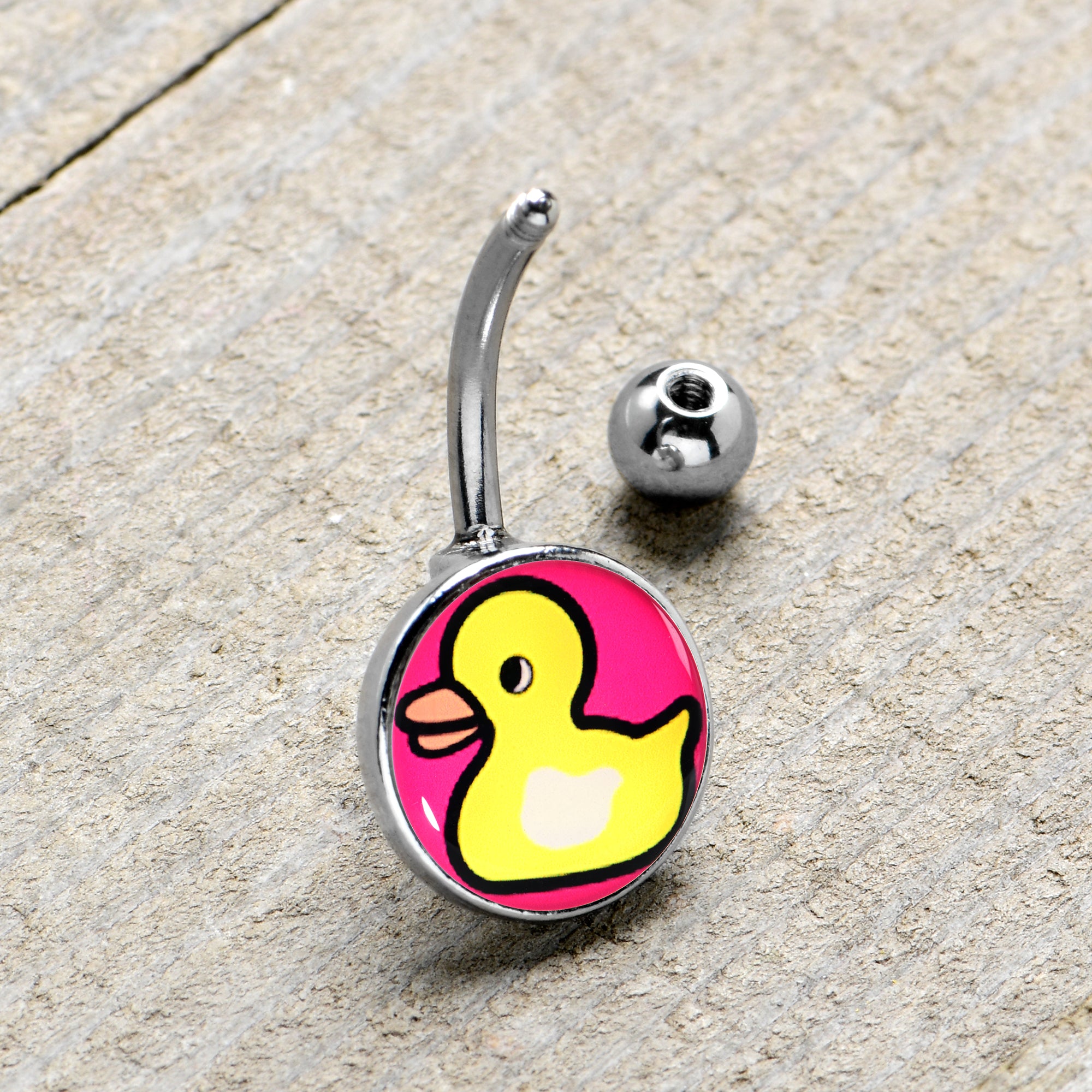 Yellow Ducky Stainless Steel Belly Ring stylish jewelry