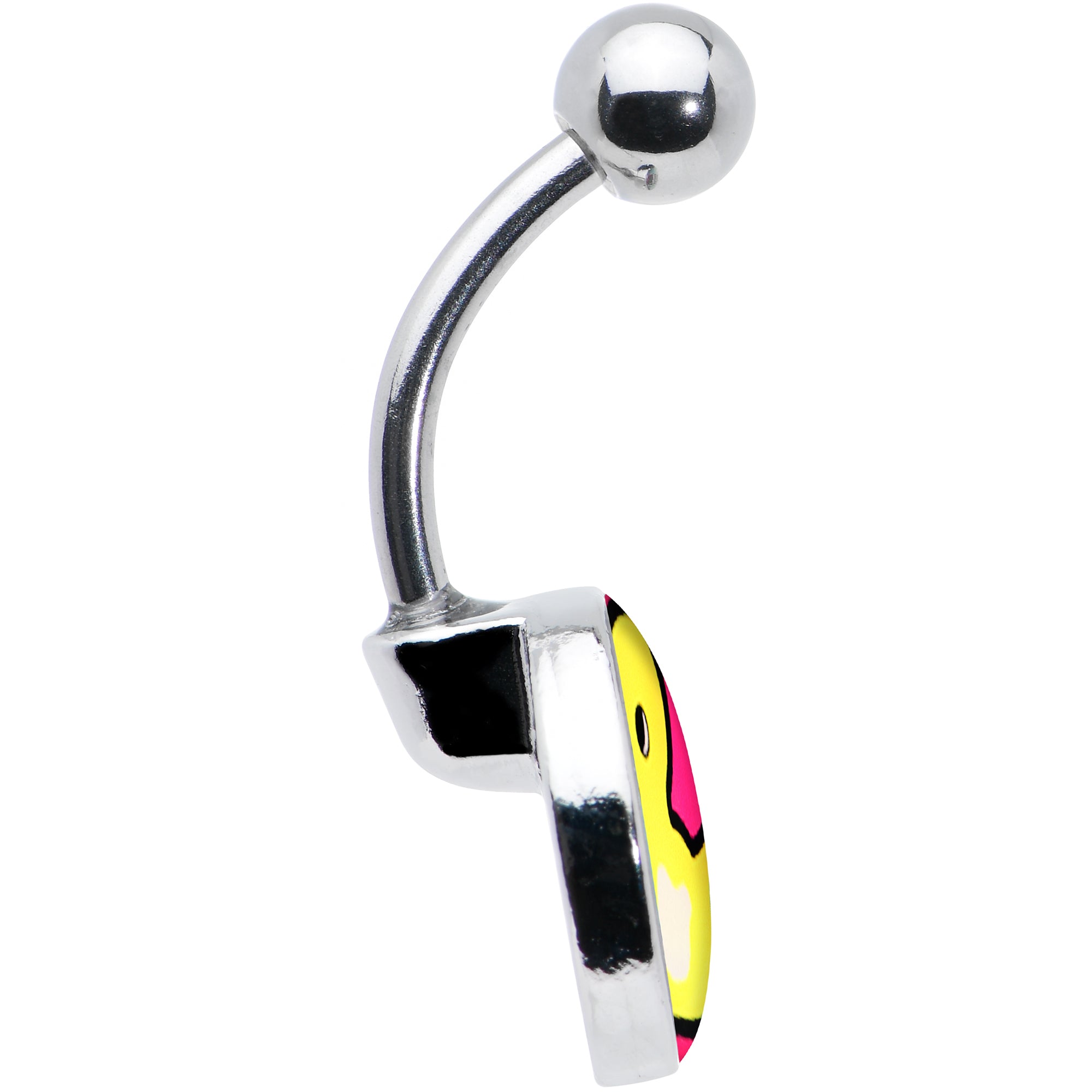 Yellow Ducky Stainless Steel Belly Ring handmade design