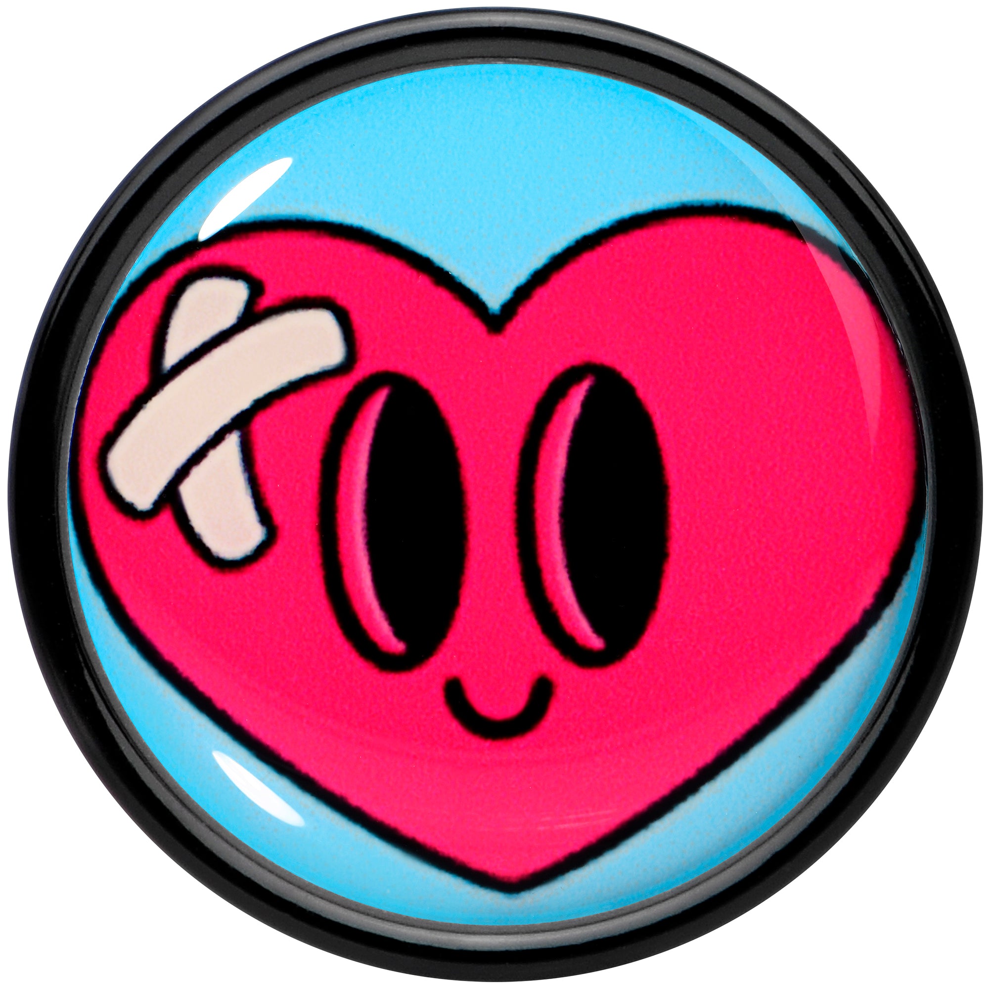 Black Acrylic Heartbreak Bandaged Heart Double Flare Plug Set by Onyx O