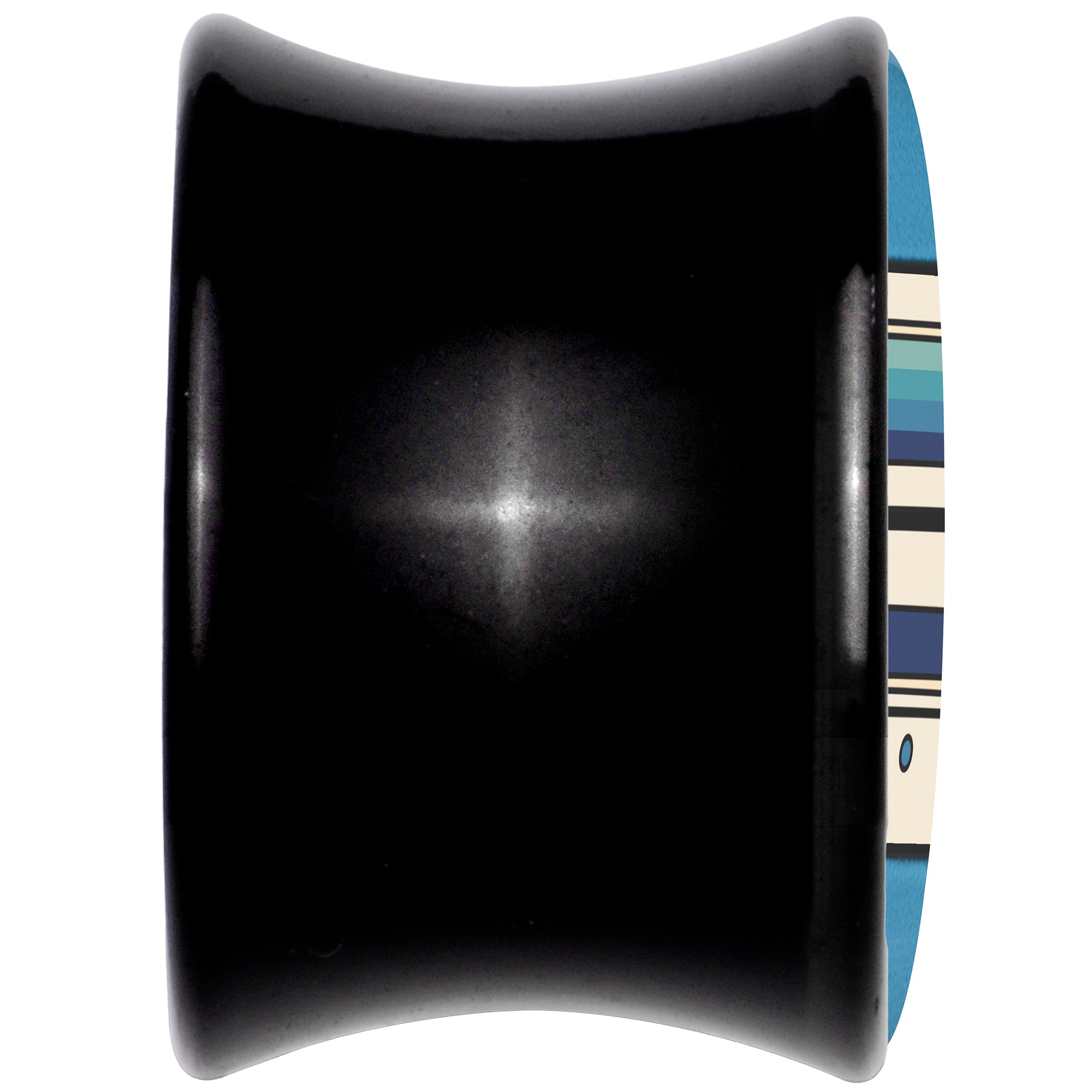 Black Acrylic Retro Cassette Double Flare Plug Set by Onyx O