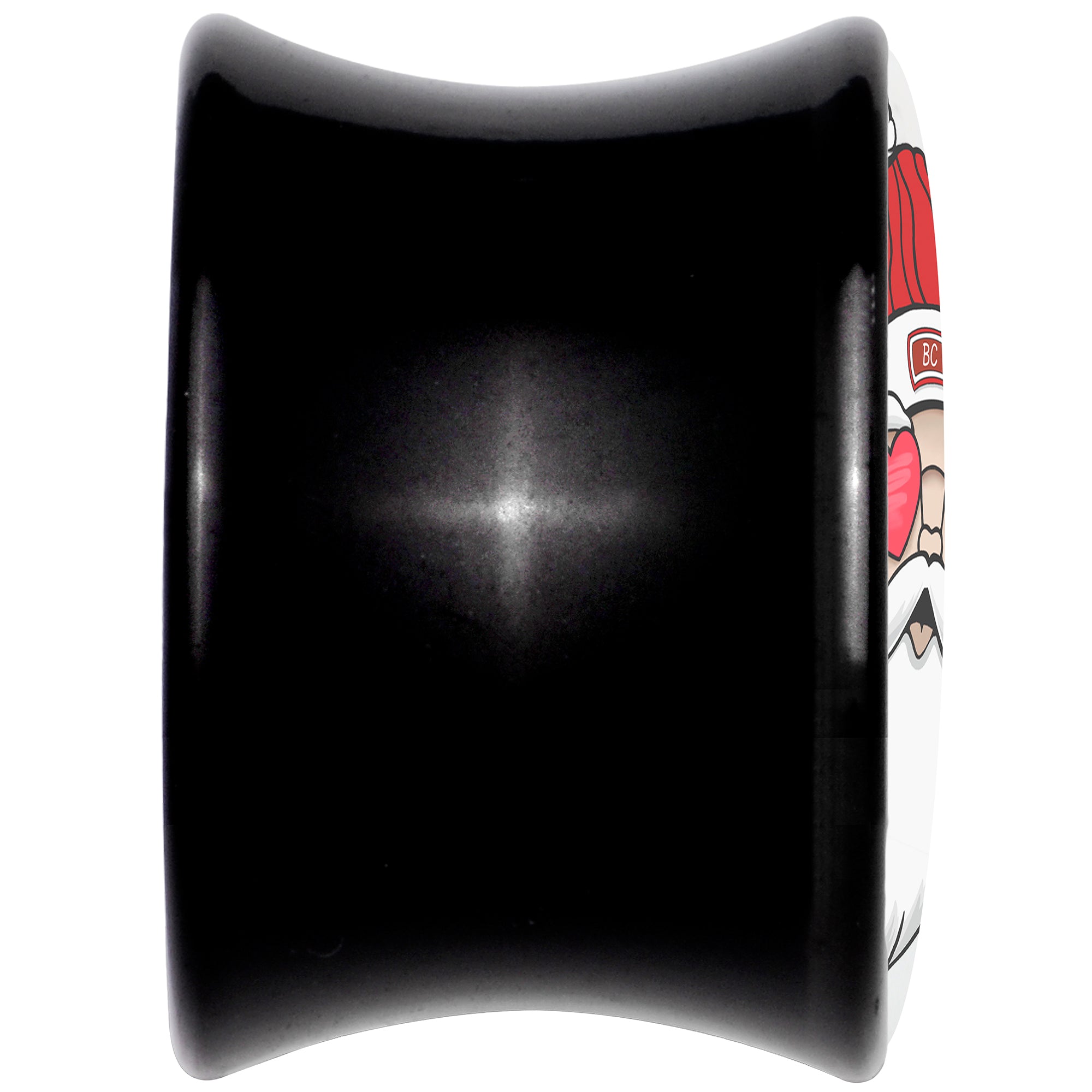 Black Acrylic Christmas Peace Love Santa Double Flare Plug Set by Onyx O