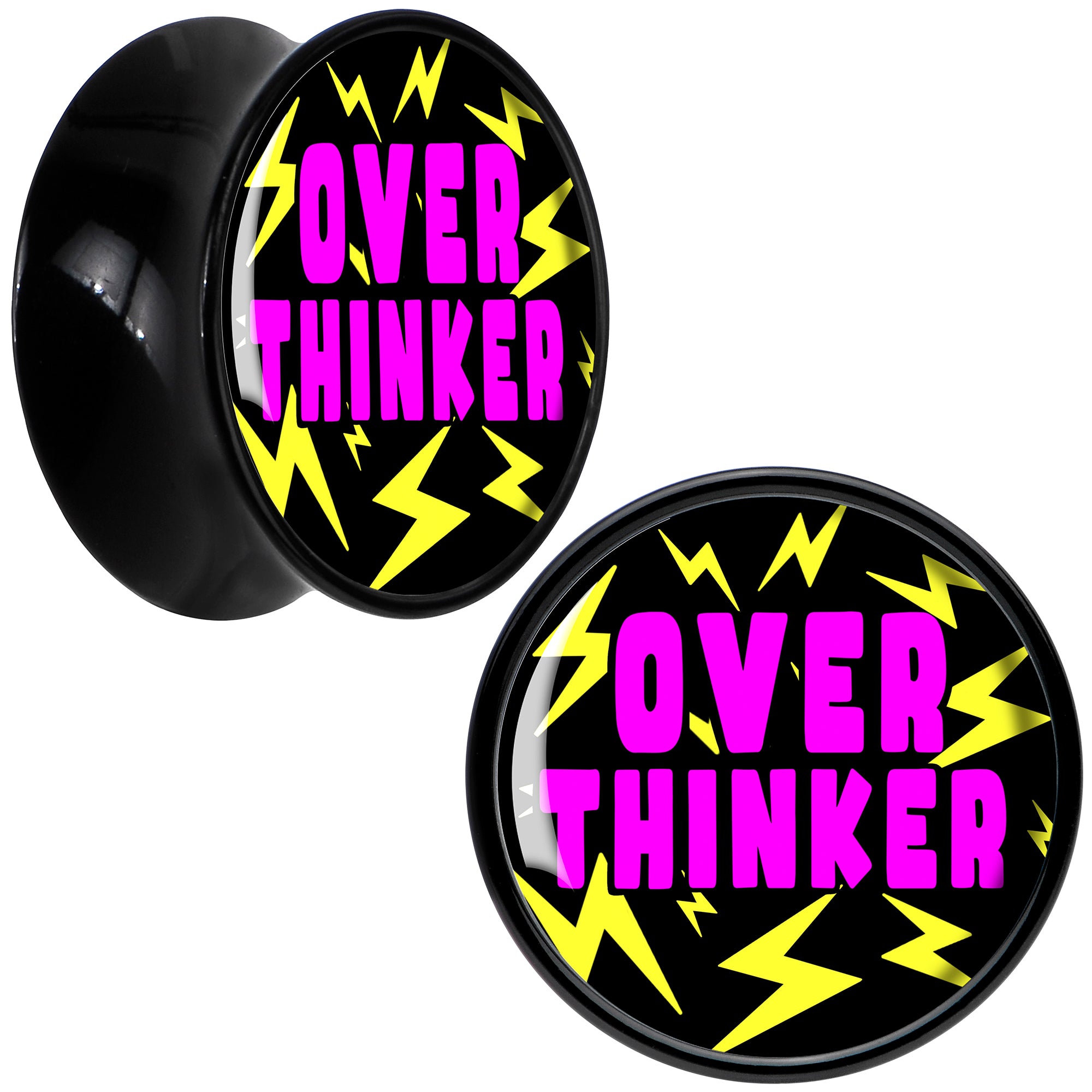 Over Thinker Impact Black Acrylic Saddle Plug Set by Onyx O