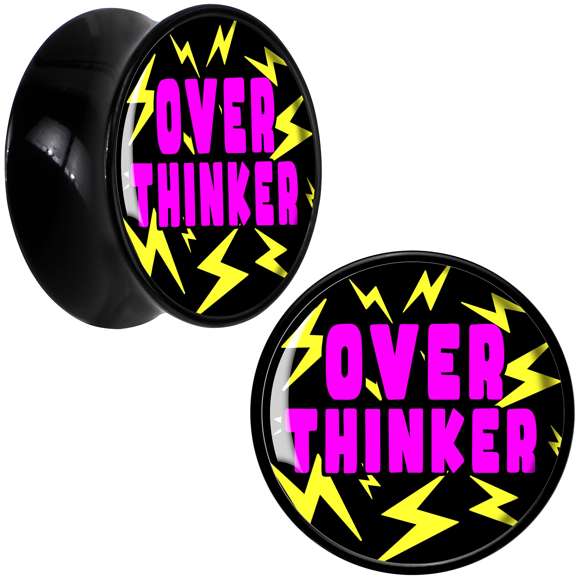 Over Thinker Impact Black Acrylic Saddle Plug Set by Onyx O