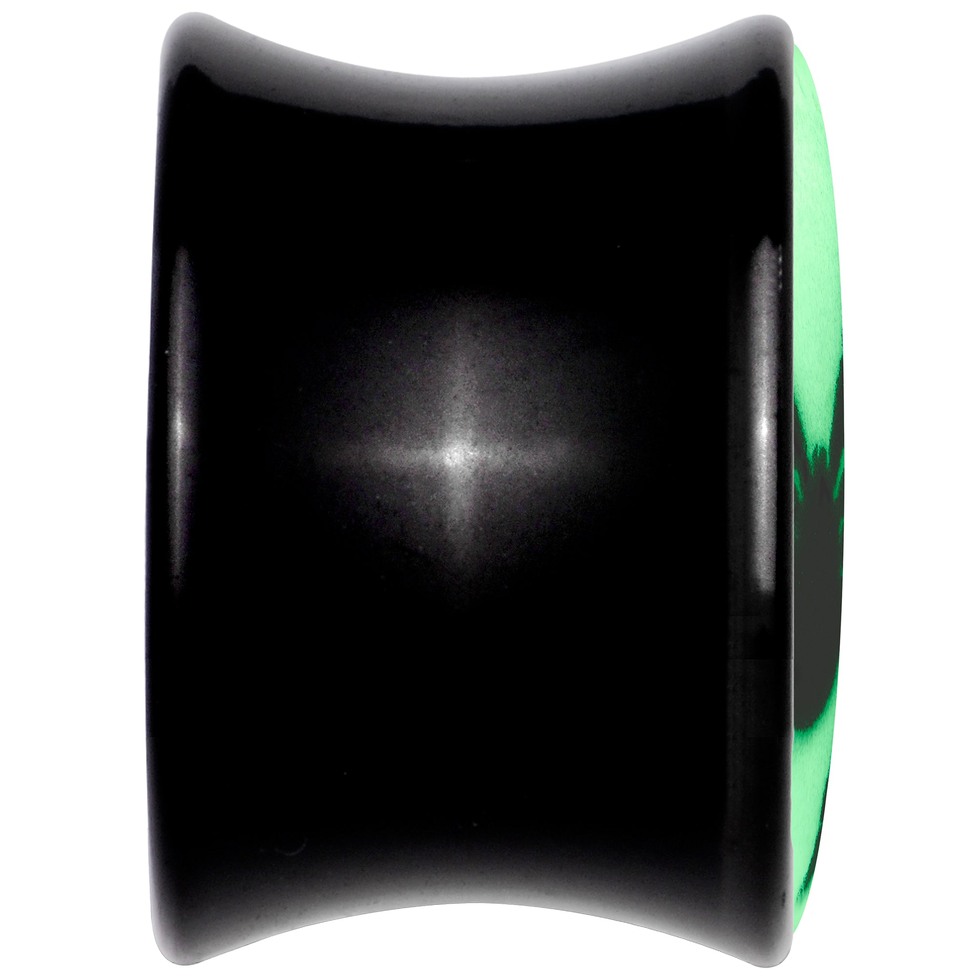Black Acrylic Widow Spider Glow in the Dark Double Flare Plug Set by Onyx O