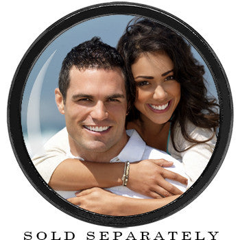 Anodized Black Titanium Custom Photo Screw Fit Plug - buy 2 for a pair