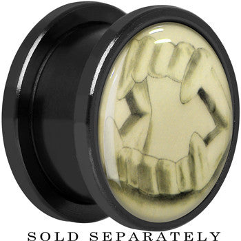 Fearsome Fangs Glow in the Dark Screw Fit Plug in Titanium