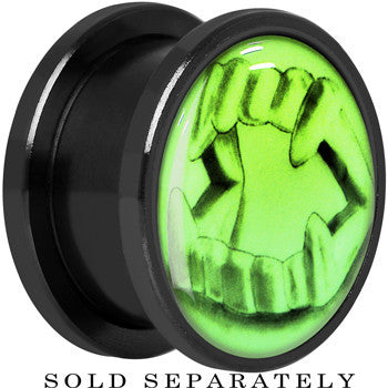 Fearsome Fangs Glow in the Dark Screw Fit Plug in Titanium