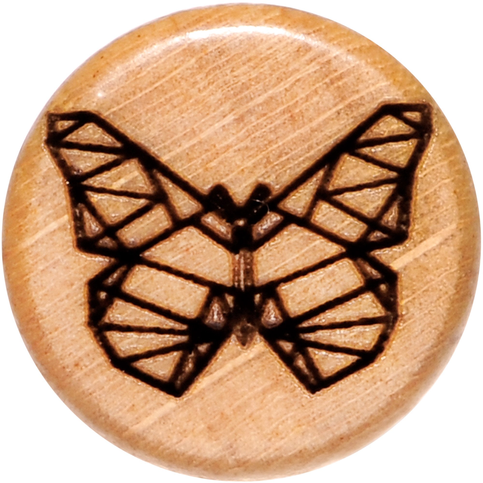 Organic Beechwood Geometric Butterfly Saddle Plug Set 0G to 25mm