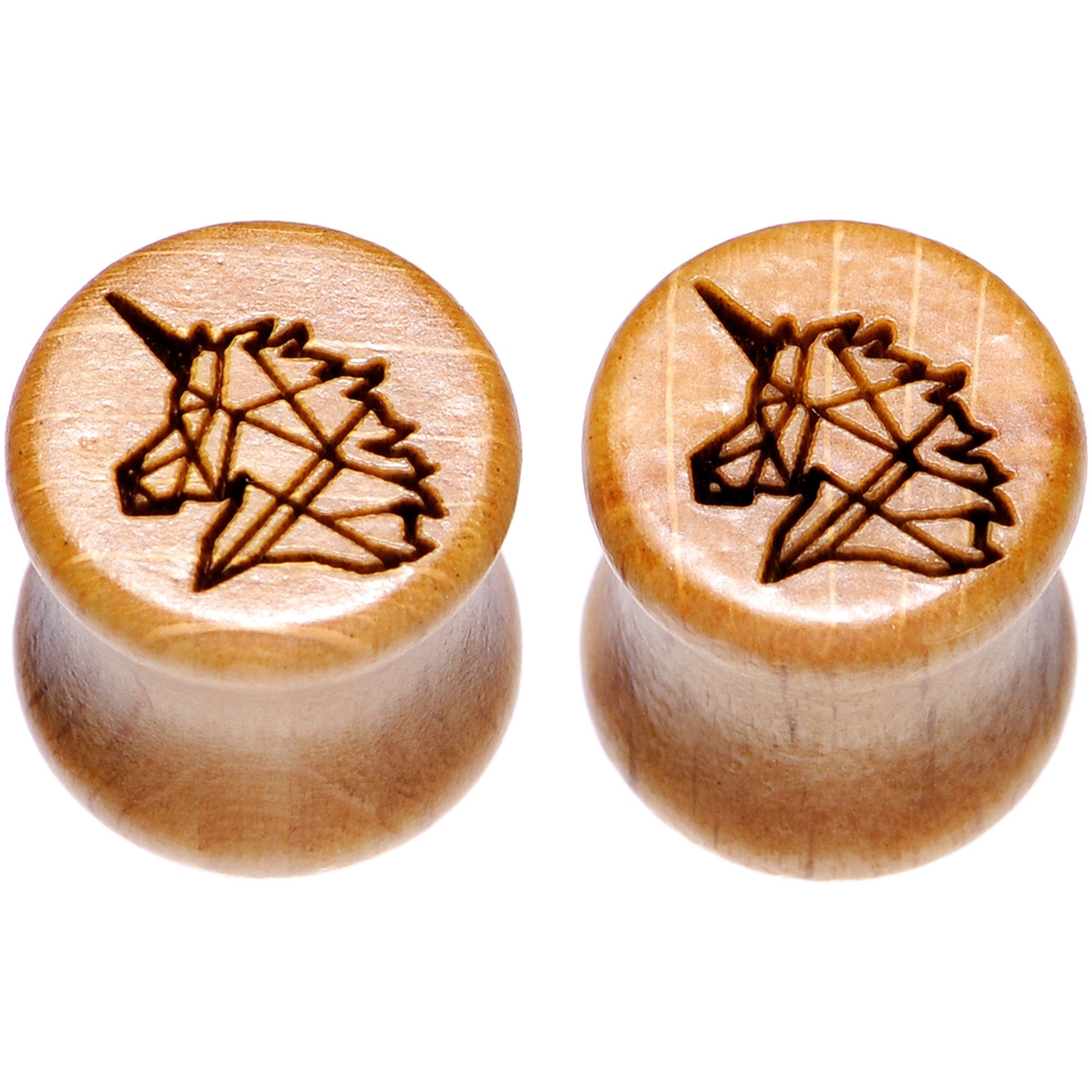 Organic Beechwood Geometric Unicorn Saddle Plug Set 0G to 25mm
