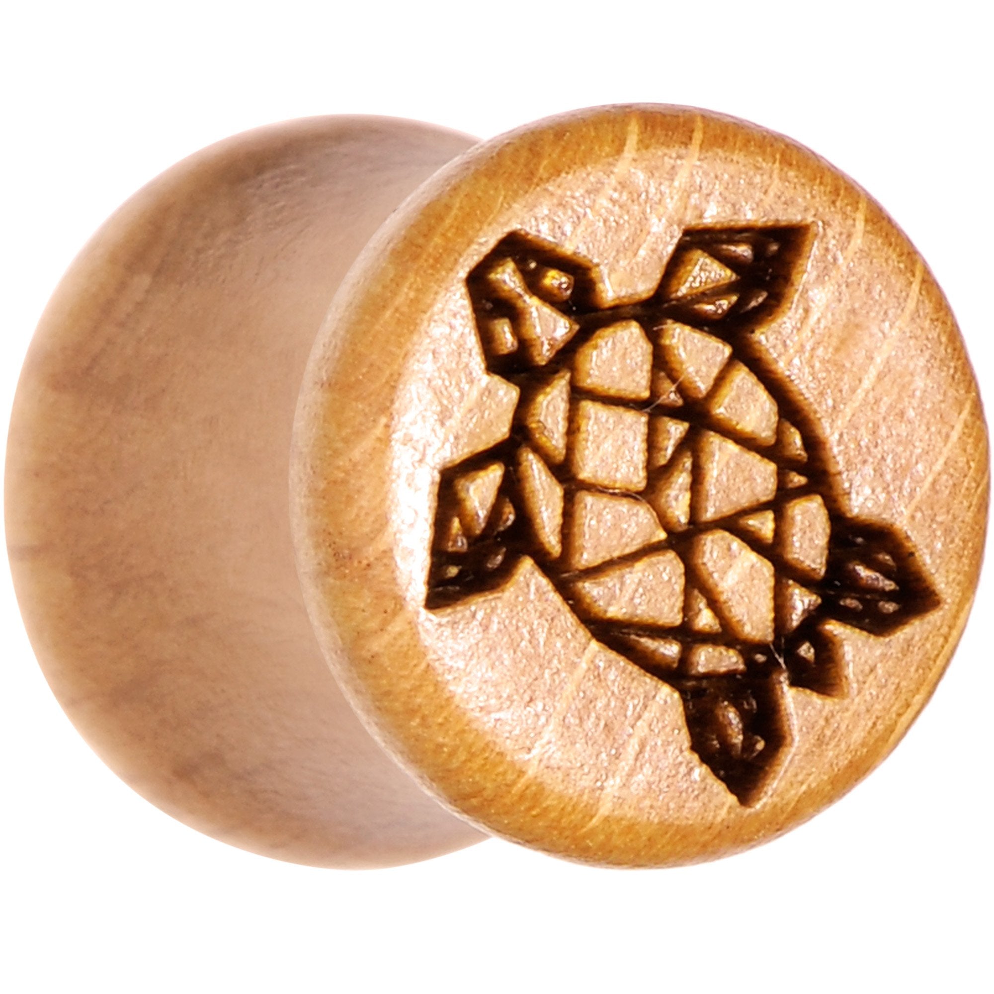 Organic Beechwood Geometric Turtle Saddle Plug Sett 0G to 25mm