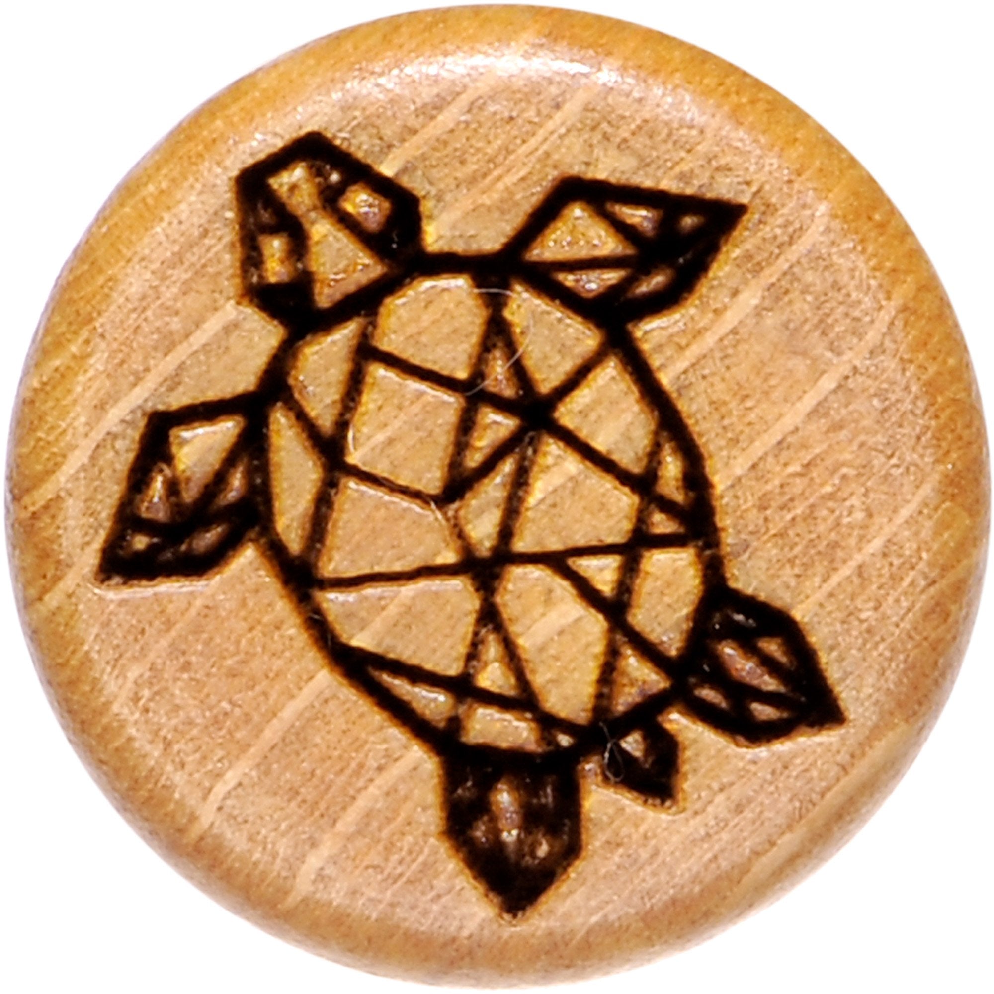 Organic Beechwood Geometric Turtle Saddle Plug Sett 0G to 25mm