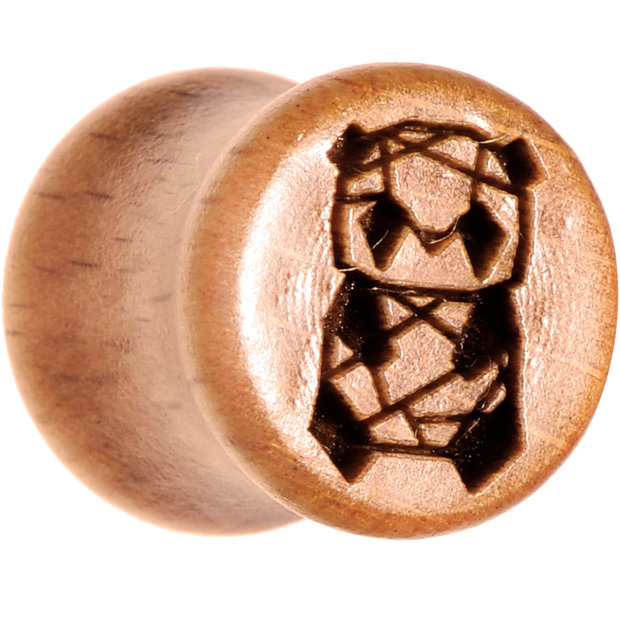 Organic Beechwood Geometric Panda Saddle Plug Set 0G to 25mm