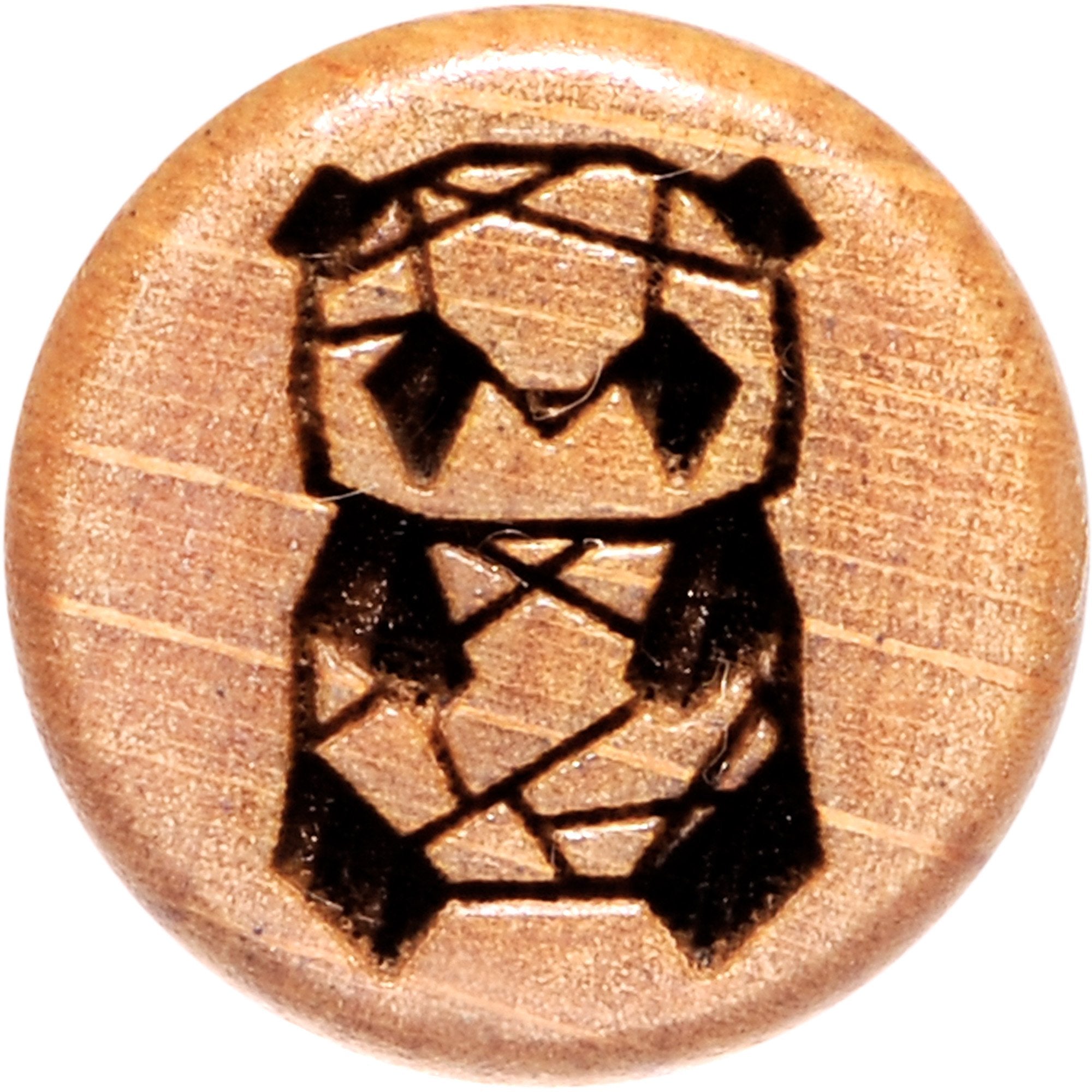 Organic Beechwood Geometric Panda Saddle Plug Set 0G to 25mm