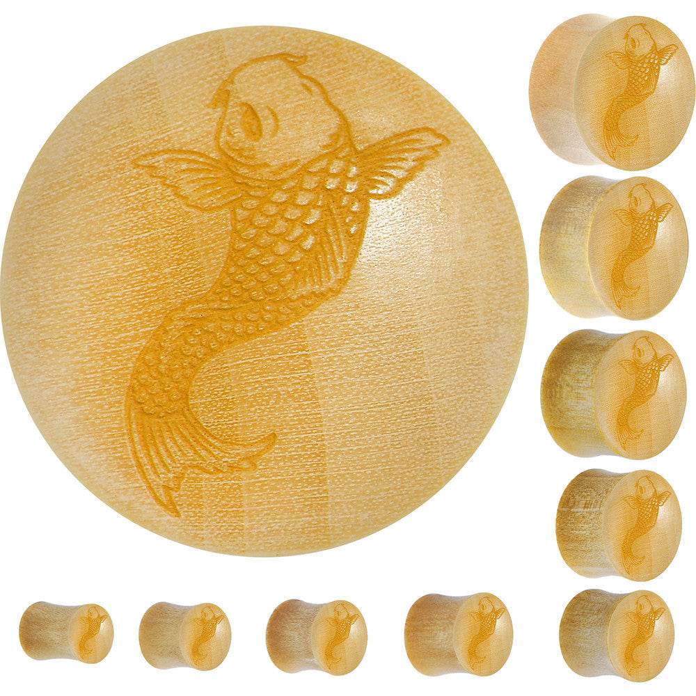 Organic Crocodile Wood Koi Fish Saddle Plug