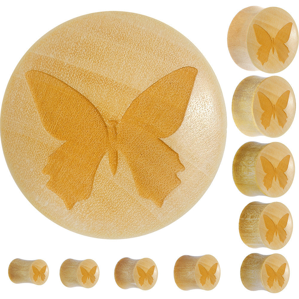 Organic Crocodile Wood Butterfly Saddle Plug