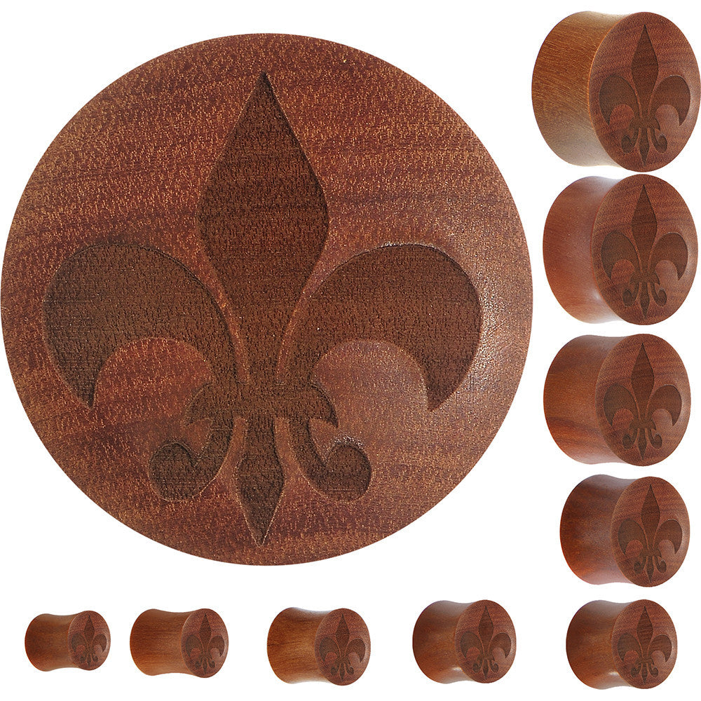 Organic Sawo Wood Fleur de Lis Saddle Plug