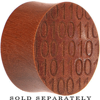 Organic Sawo Wood Binary Code Saddle Plug