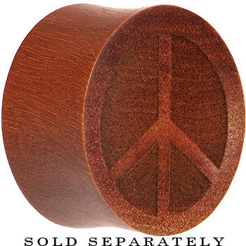 Organic Sawo Wood Peace Sign Saddle Plug