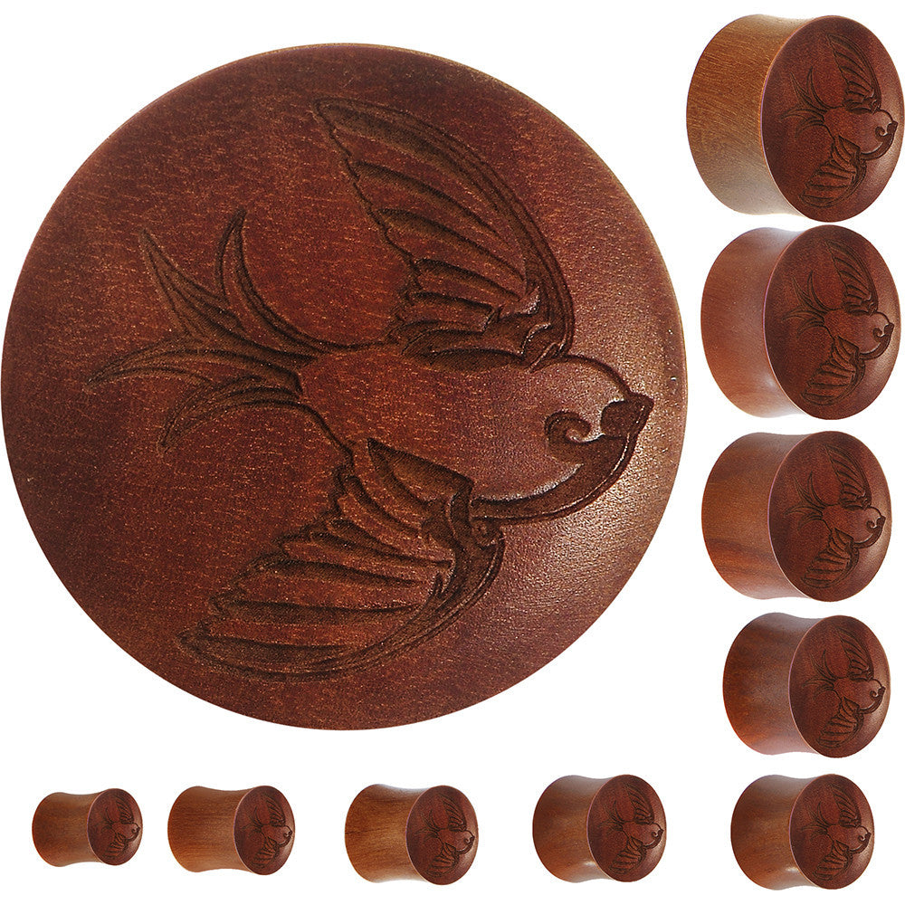 Organic Sawo Wood Sailor's Swallow Bird Saddle Plug