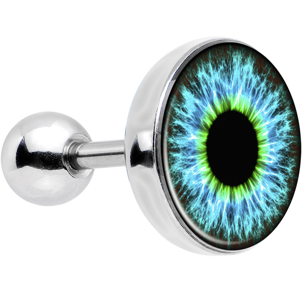 16G Human Eye Aqua Explosion Tragus Cartilage Earring