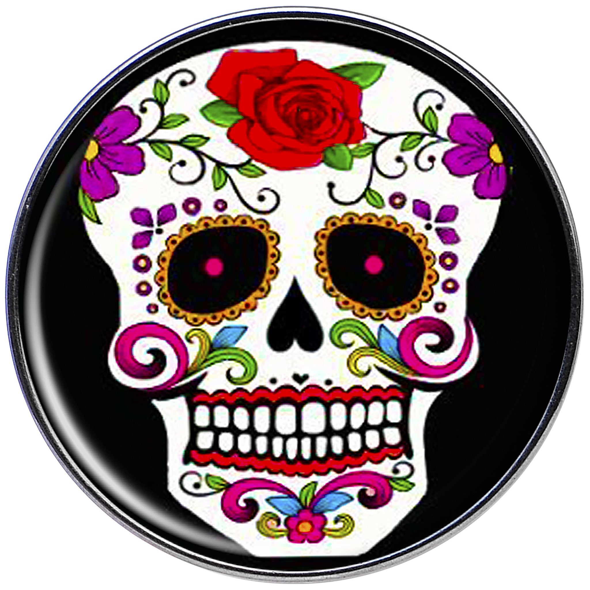 16G Flowering White Sugar Skull Tragus Cartilage Earring