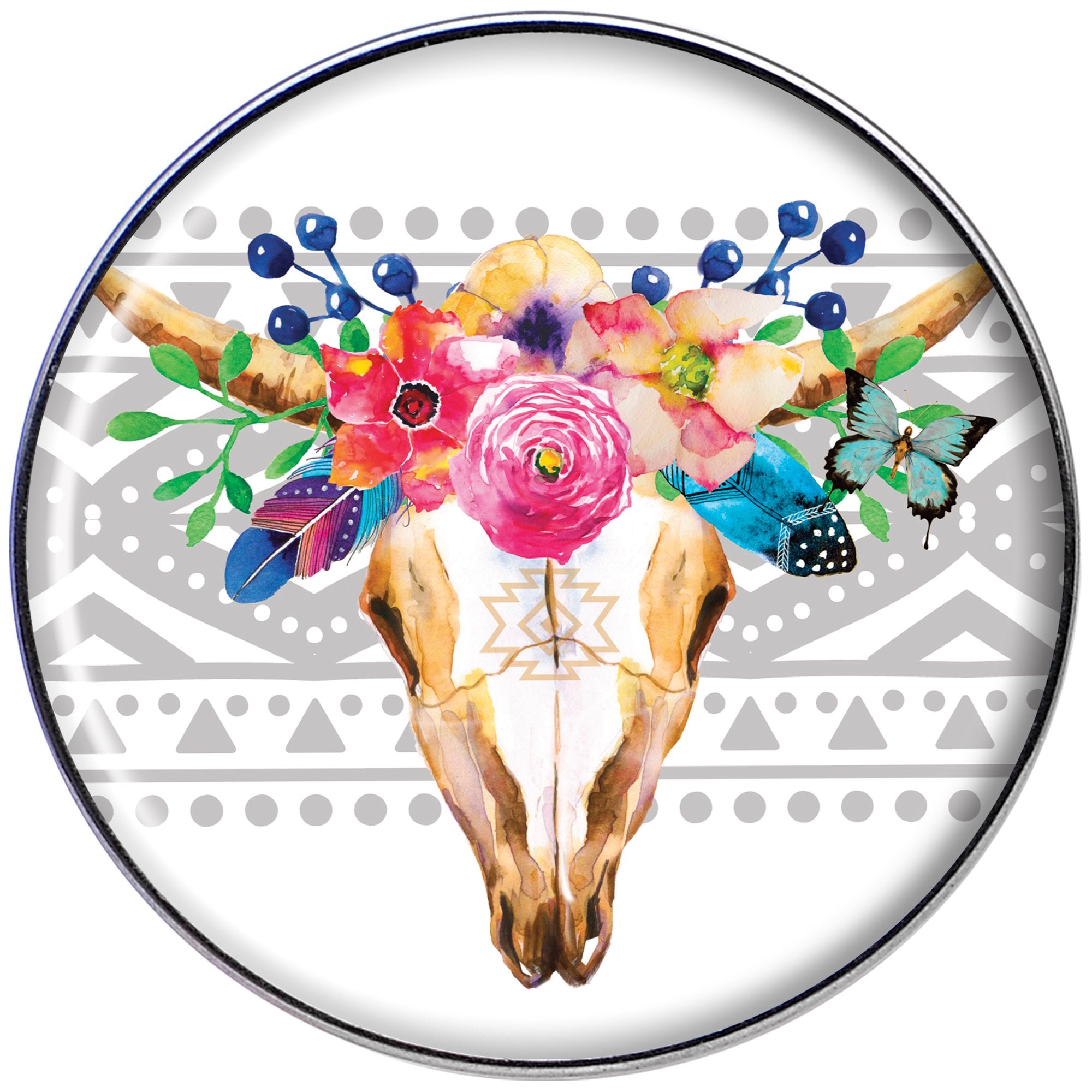 16G 1/4 Watercolor Flower Animal Skull Tragus Cartilage Earring