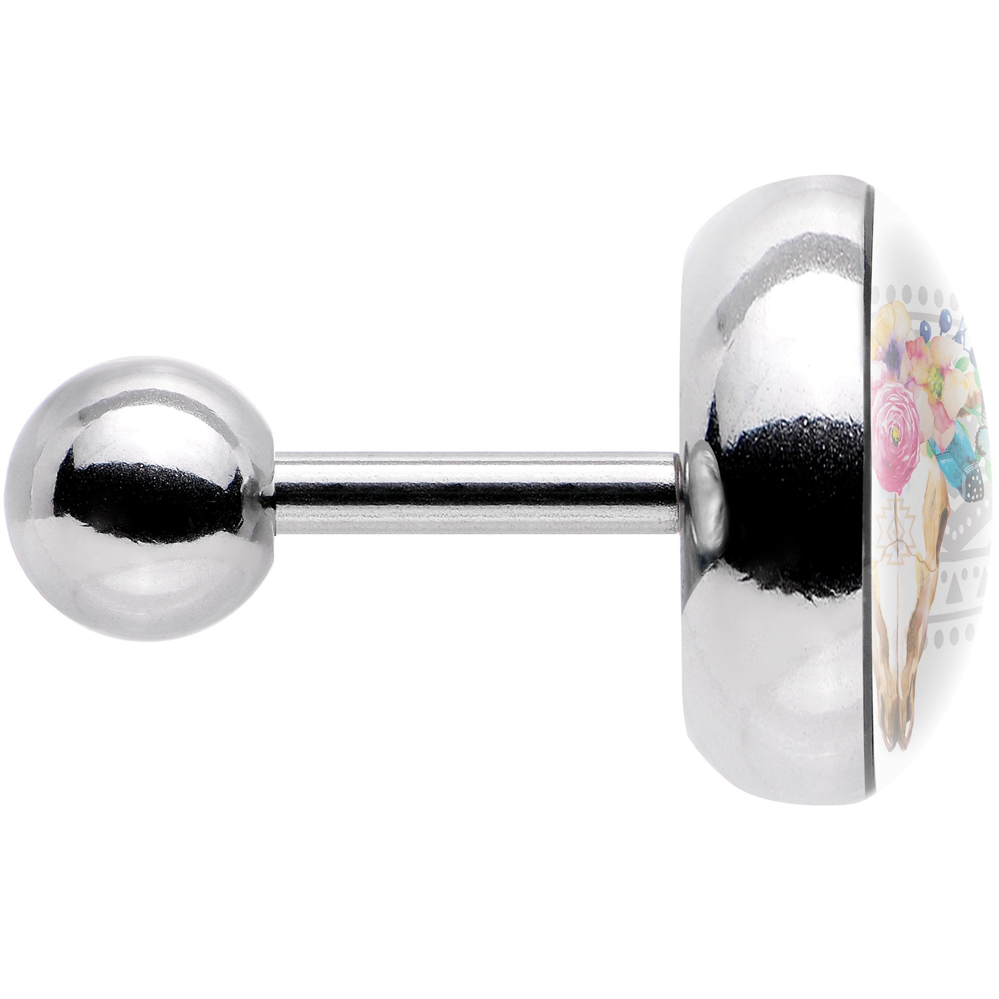 16G 1/4 Watercolor Flower Animal Skull Tragus Cartilage Earring