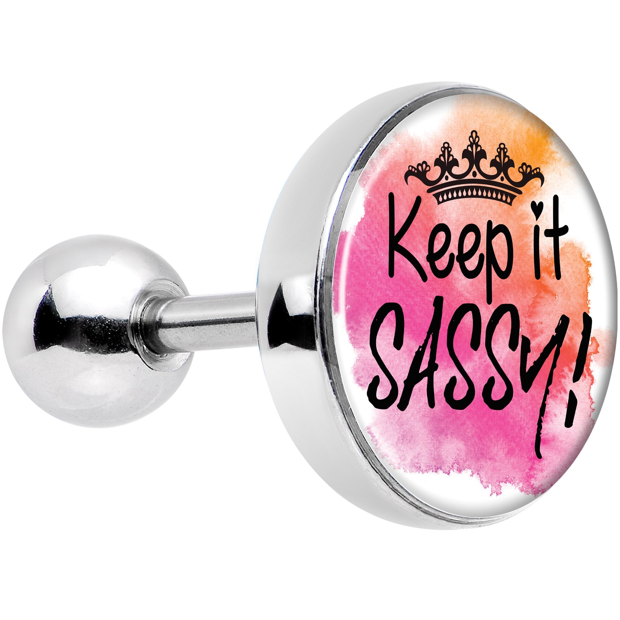 16G 1/4 Watercolor Keep it Sassy Tragus Cartilage Earring