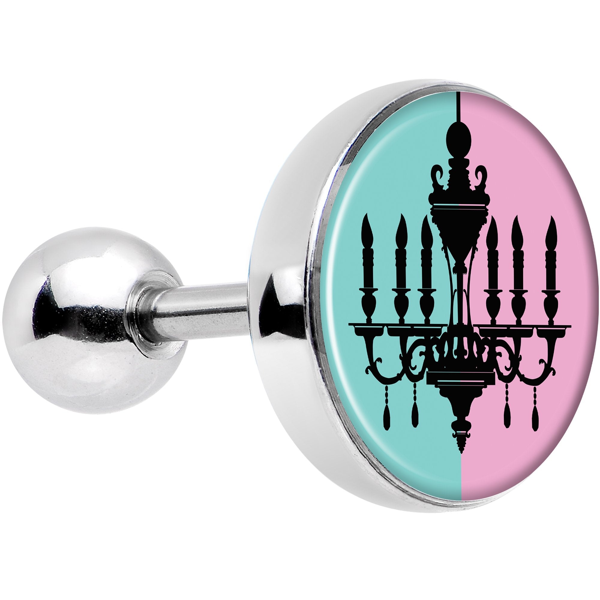 16G 1/4 Blue Pink Split Chandelier Tragus Cartilage Earring