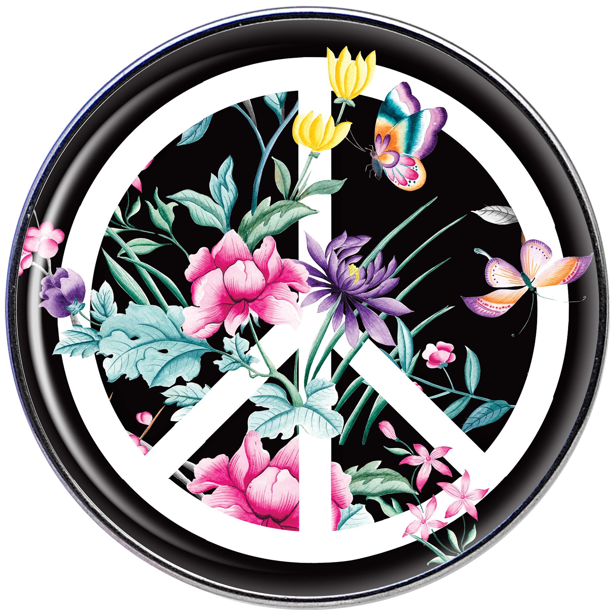 16G 1/4 Floral Peace Sign Tragus Cartilage Earring