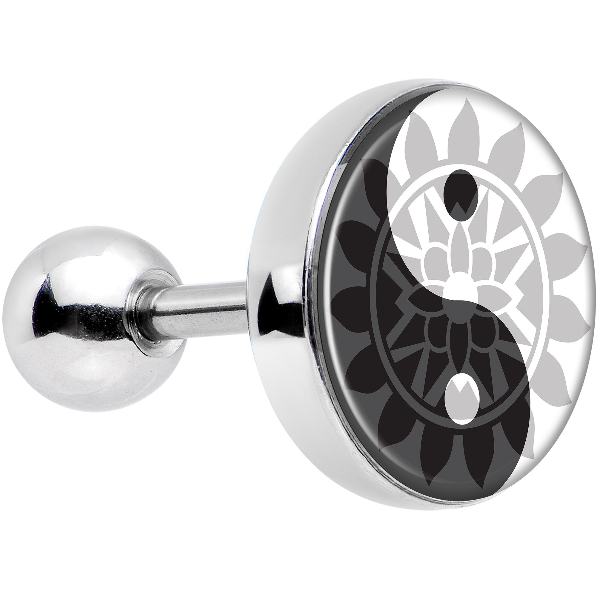 16G 1/4 Mandala Yin Yang Tragus Cartilage Earring