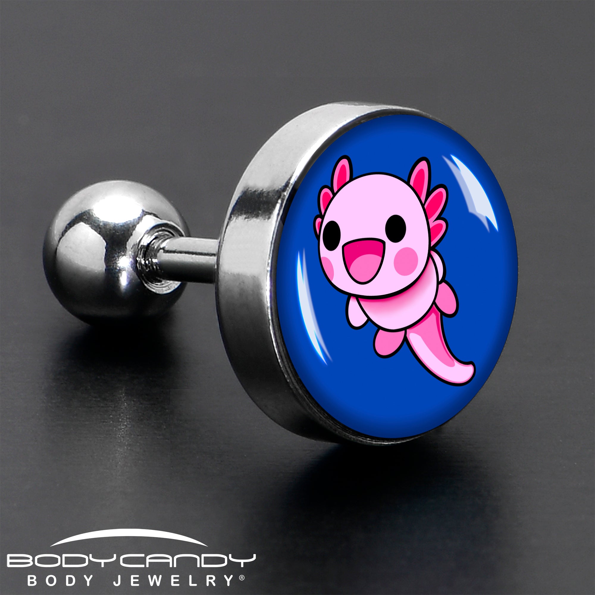 16G 1/4 Adorable Axolotl Cartilage Tragus Earring by Onyx O