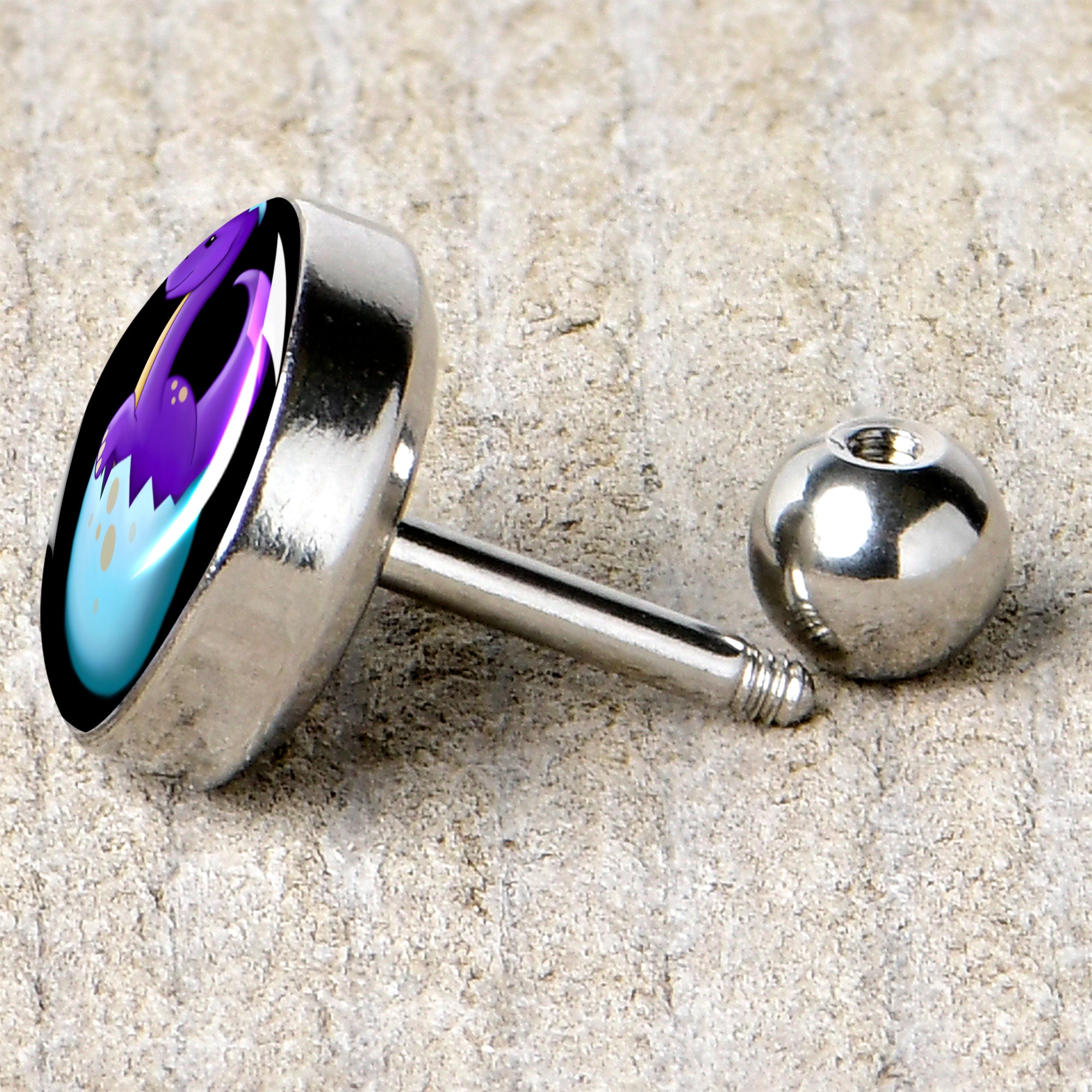 16G 1/4 Baby Dinosaur Cartilage Tragus Earring by Onyx O