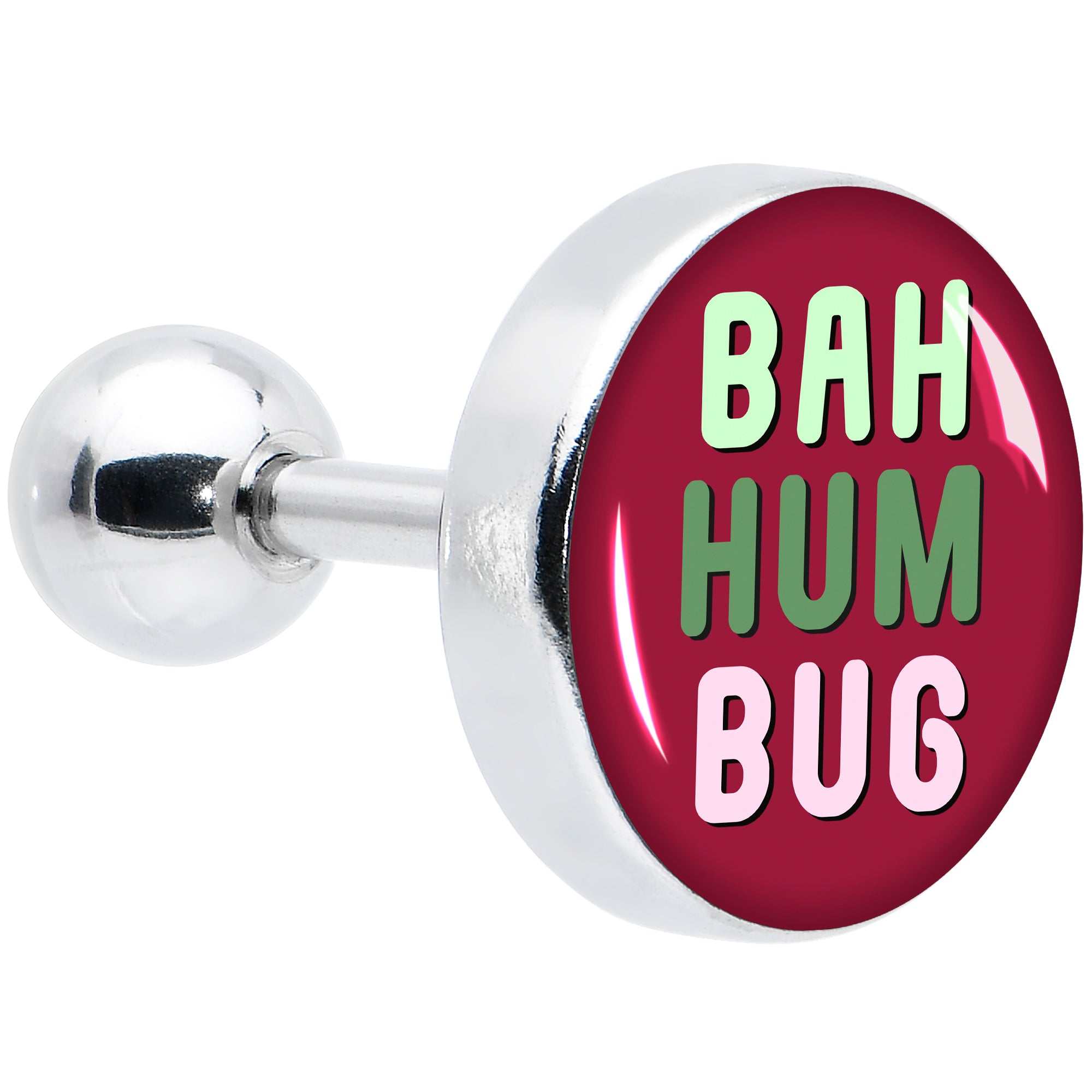 16G 1/4 Bah Humbug Holiday Grouch Tragus Cartilage Earring by Onyx O