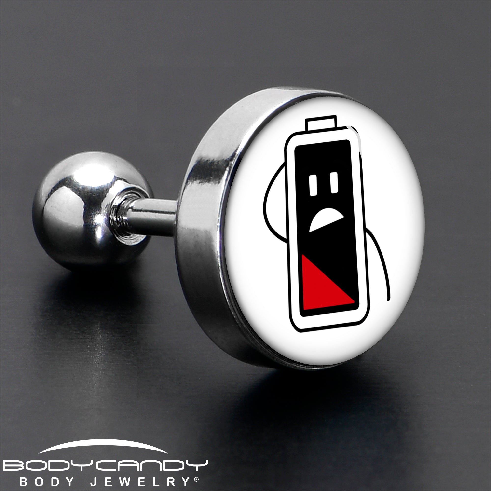 16G 1/4 Battery Empty Cartilage Tragus Earring by Onyx O