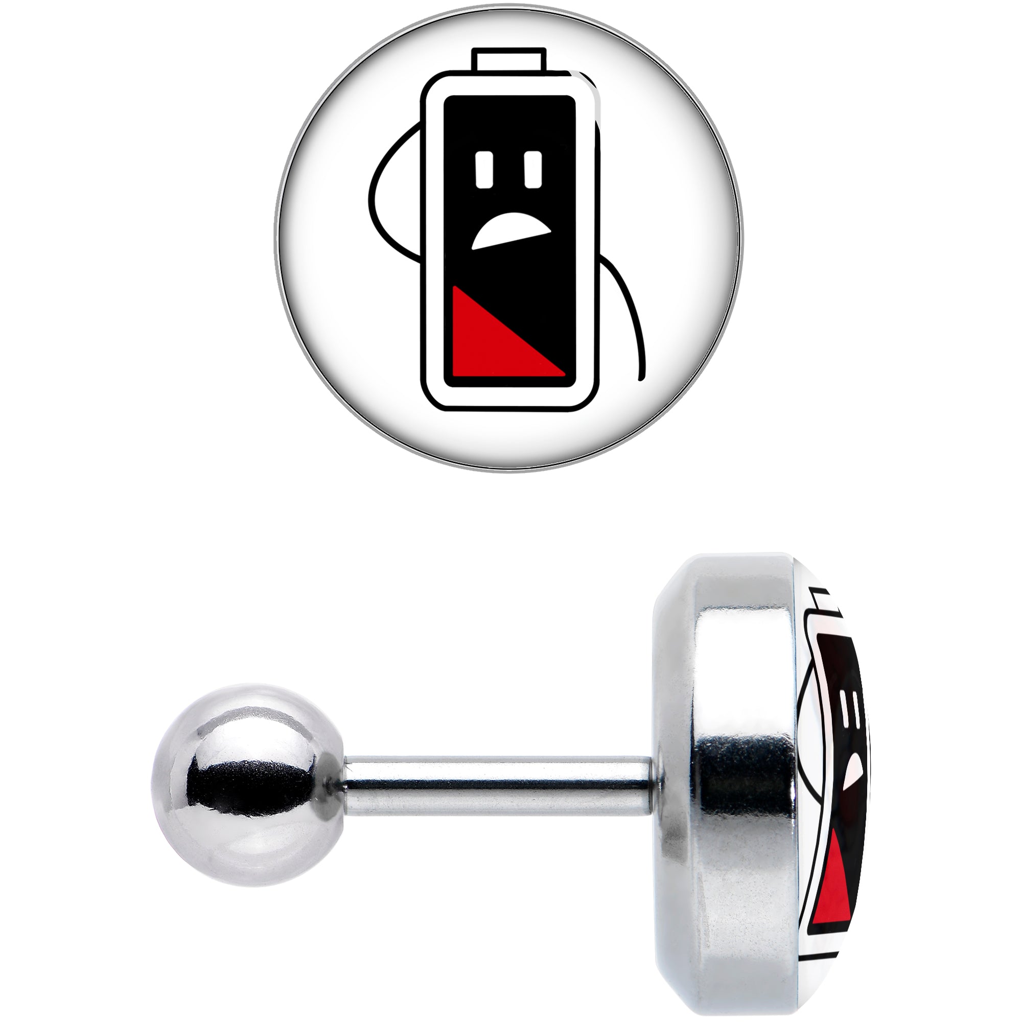 16G 1/4 Battery Empty Cartilage Tragus Earring by Onyx O