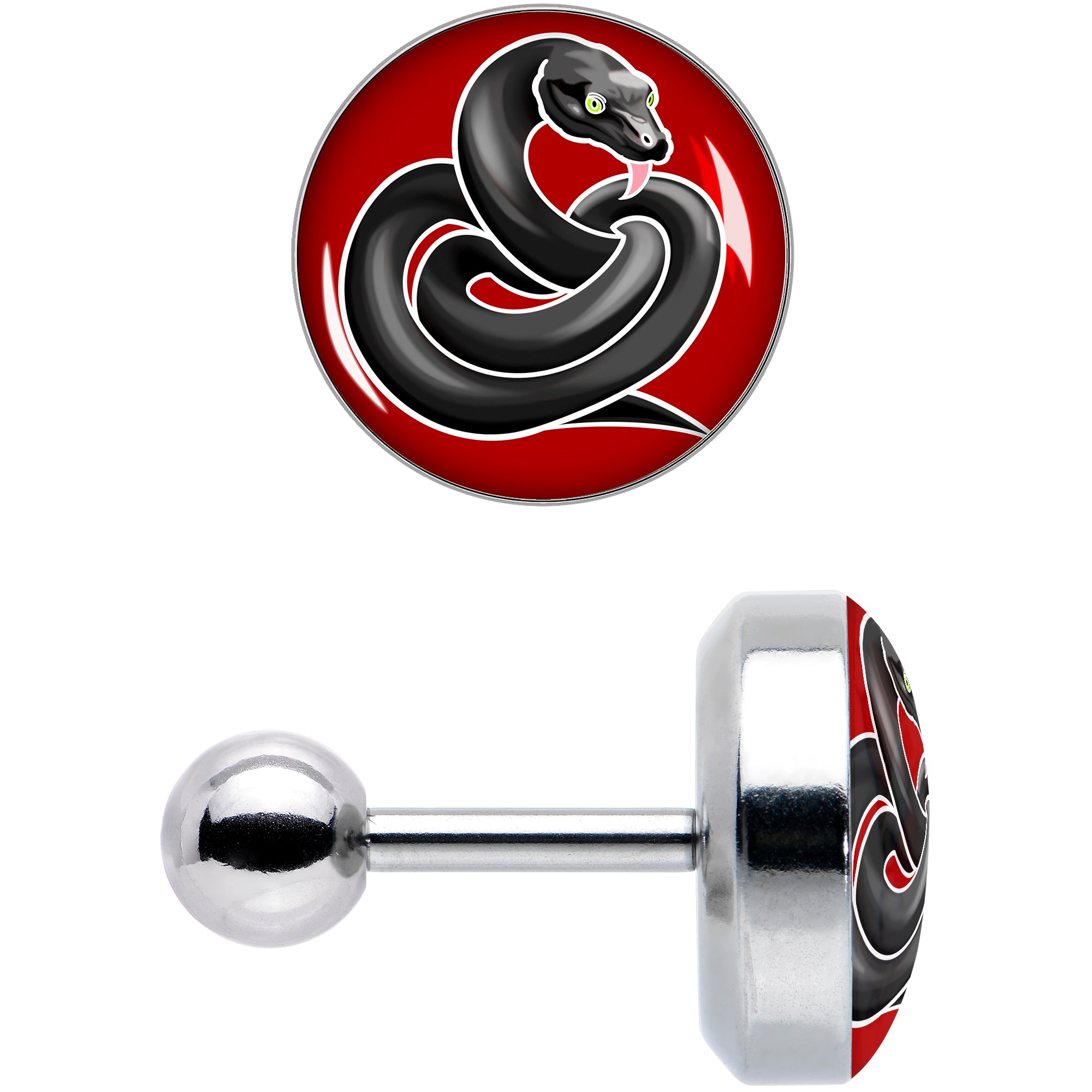 16G 1/4 Black Snake Cartilage Tragus Earring by Onyx O