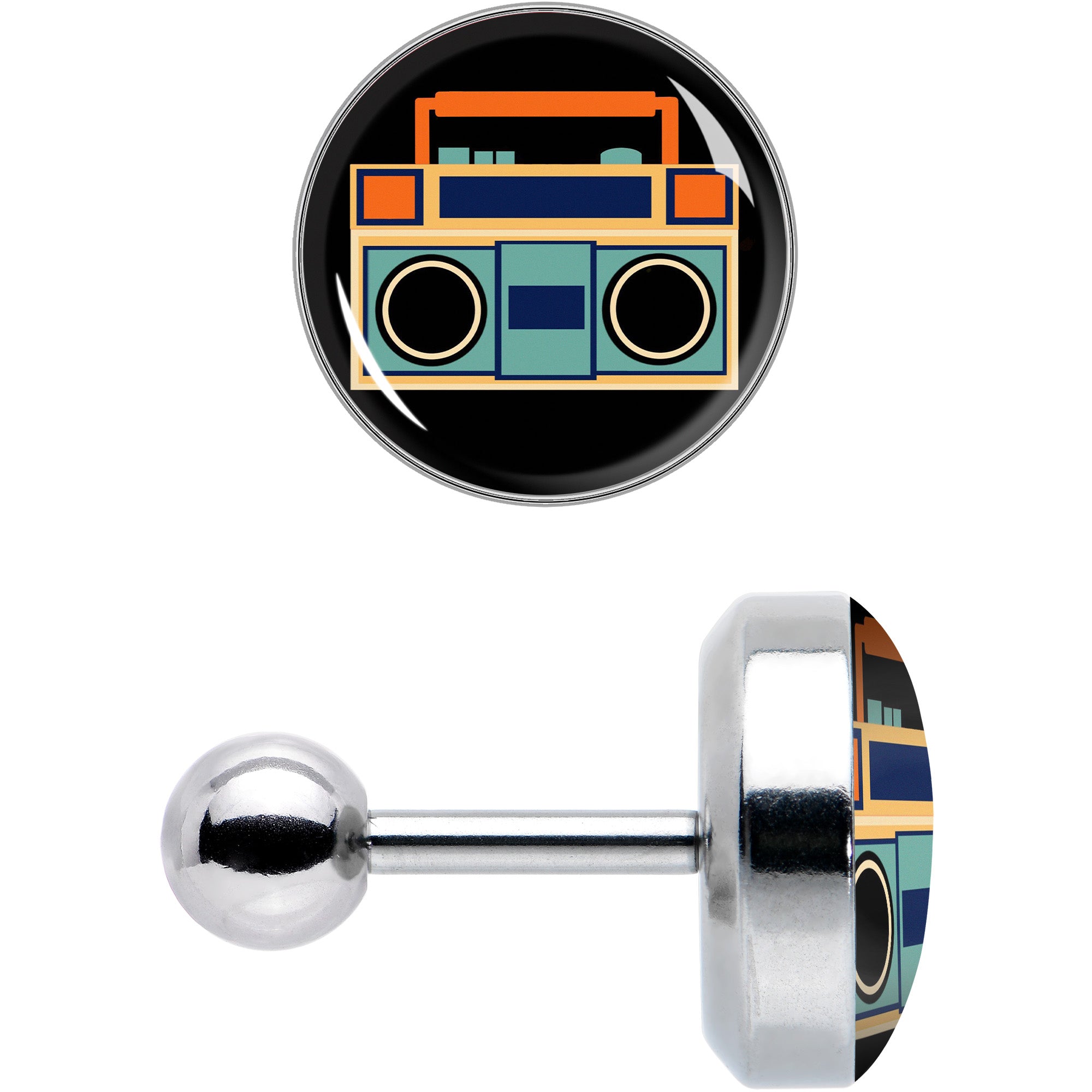 16G 1/4 Retro Boombox Cartilage Tragus Earring by Onyx O